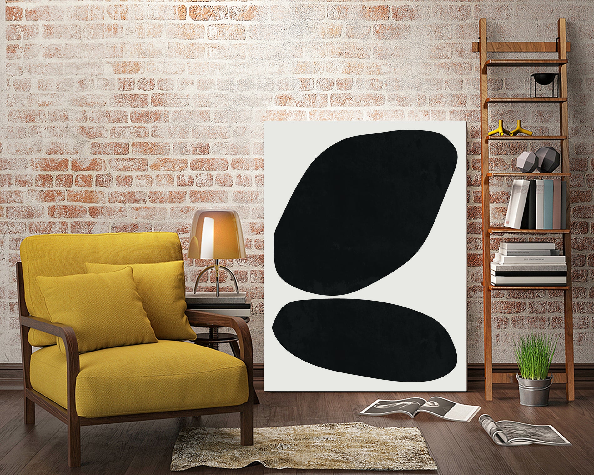 Black Abstract II by M Studio on GIANT ART - black scandinavian