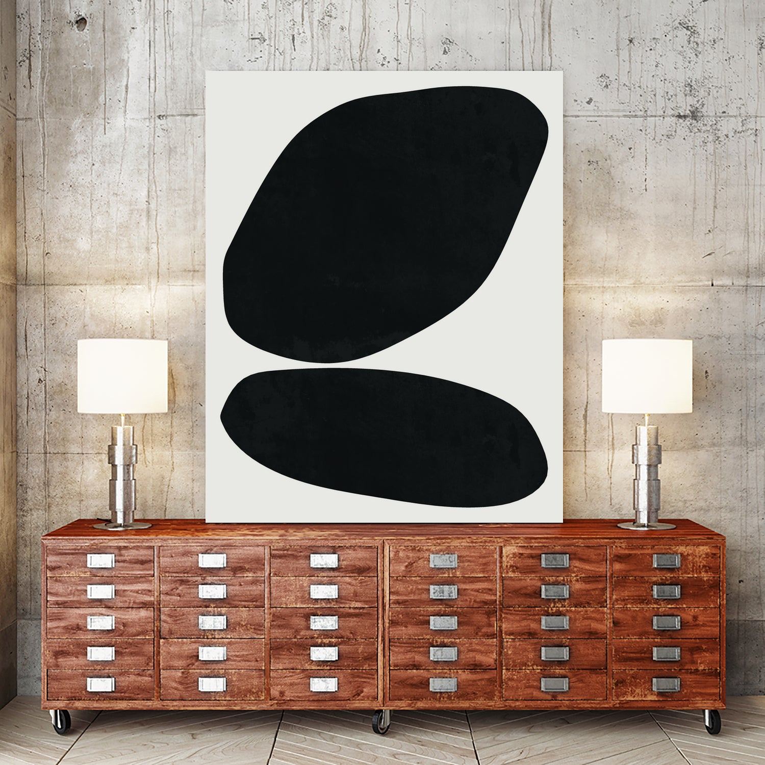 Black Abstract II by M Studio on GIANT ART - black scandinavian