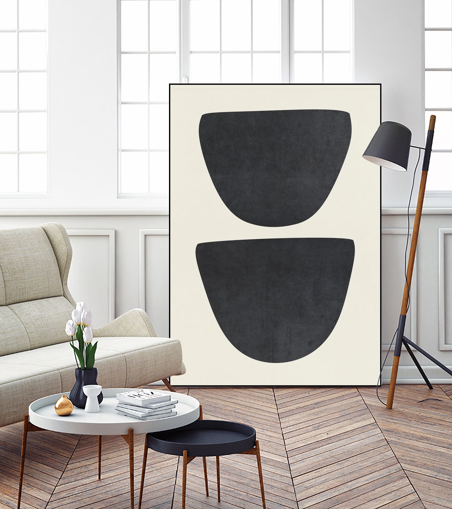 Two by M Studio on GIANT ART - black scandinavian minimalist