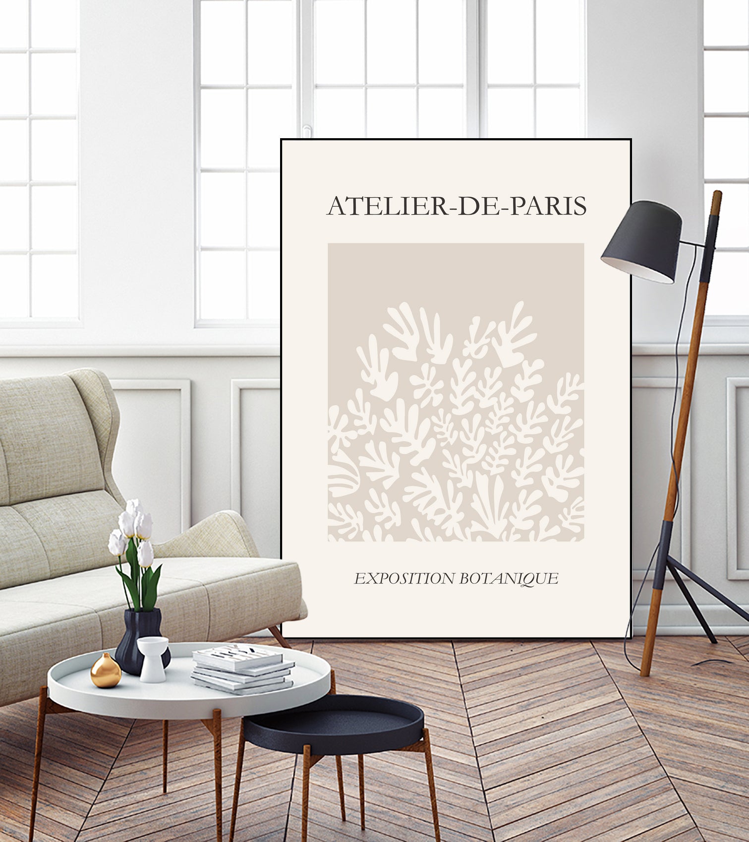 Le pouvoir des fleurs IV by M Studio on GIANT ART - beige