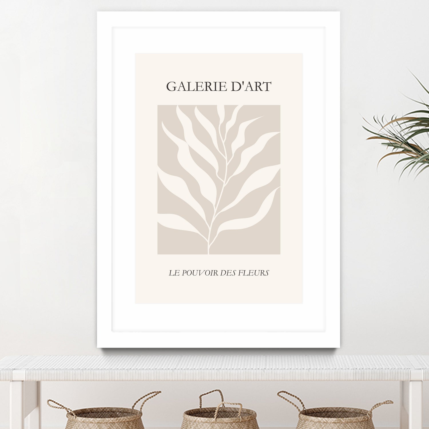 Le pouvoir des fleurs III by M Studio on GIANT ART - beige