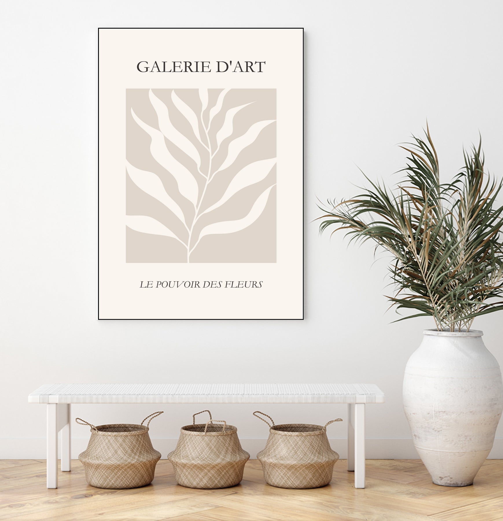 Le pouvoir des fleurs III by M Studio on GIANT ART - beige