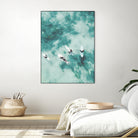 surfers by Unknown on GIANT ART - blue coastal ocean