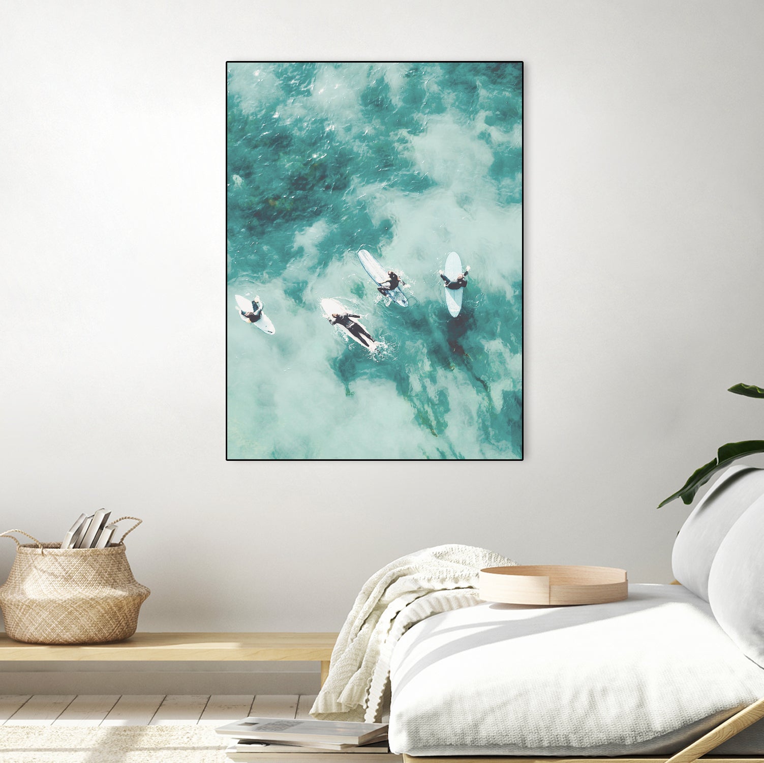 surfers by Unknown on GIANT ART - blue coastal ocean