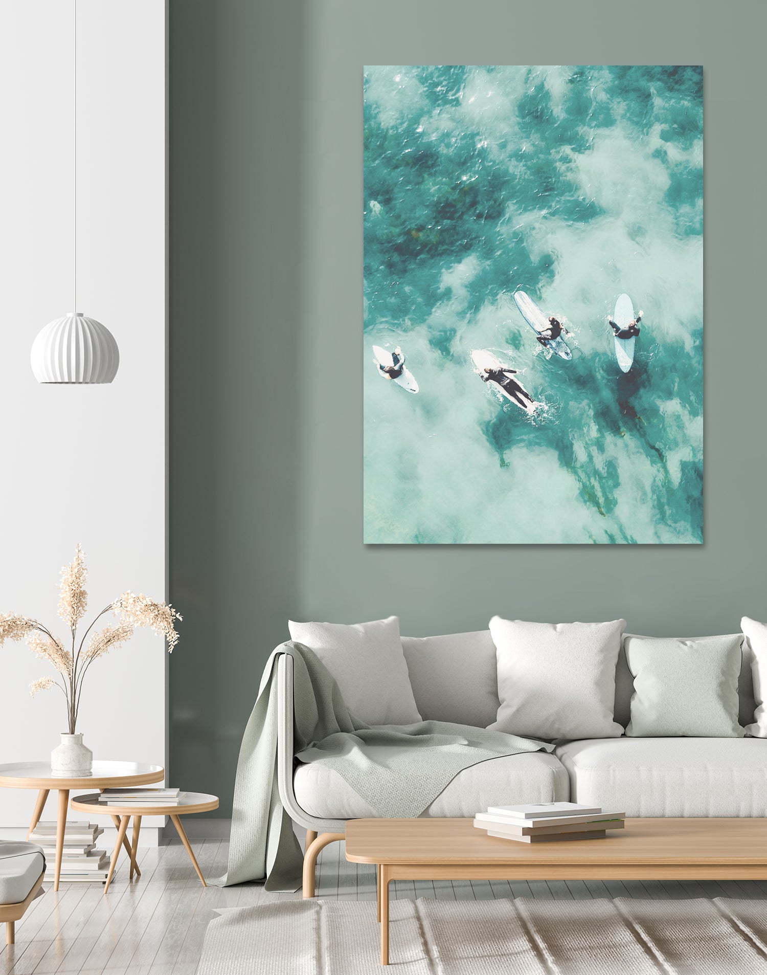 Surfers I by Unknown on GIANT ART - blue coastal ocean