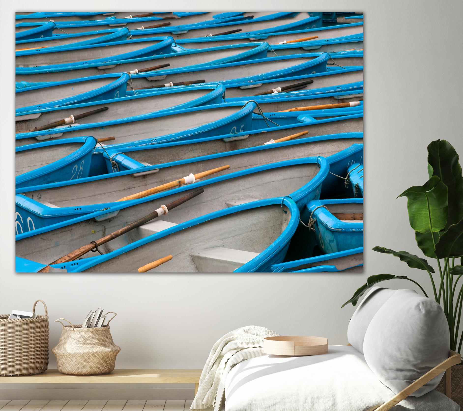 Cerulean Docks I by Daleno Art on GIANT ART - bleu shapes chaloup