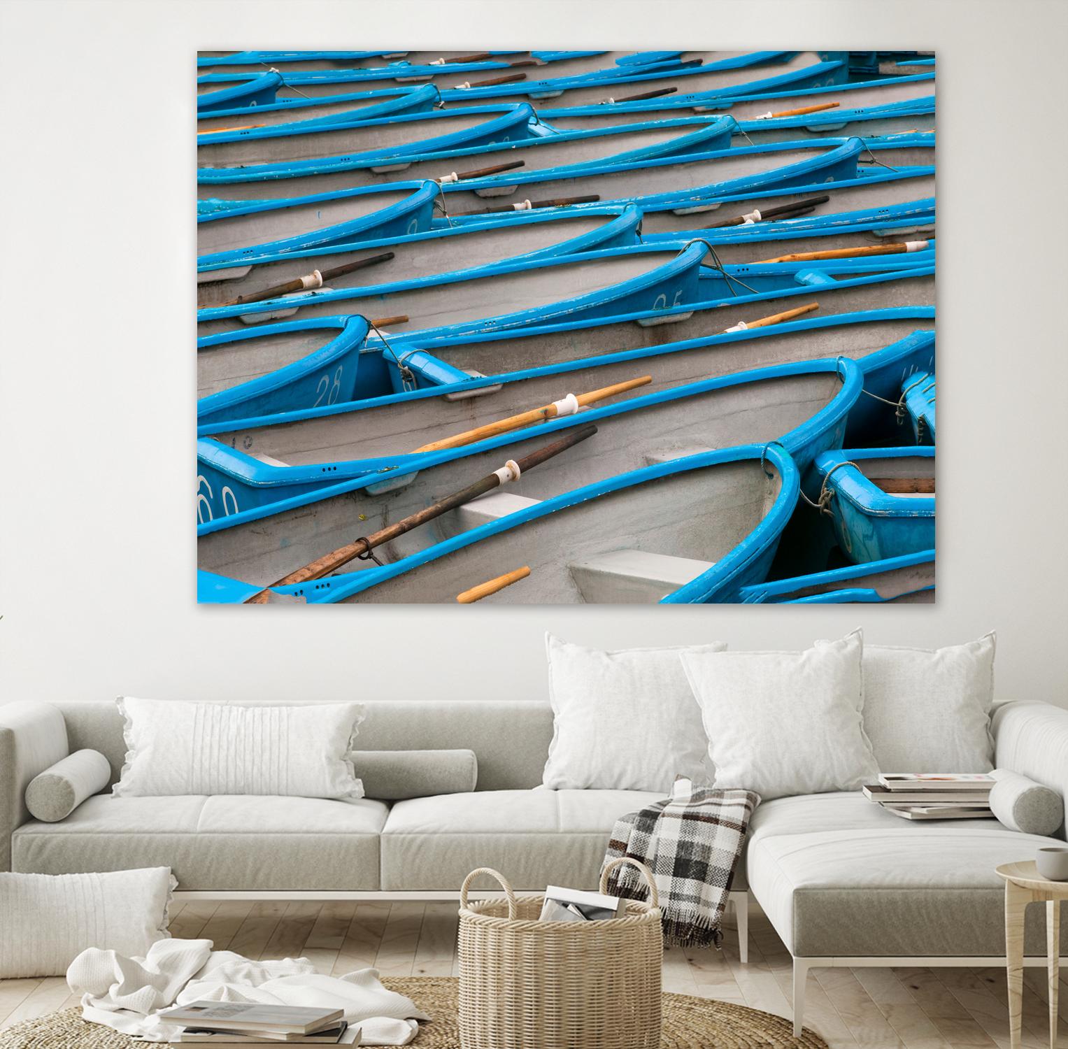 Cerulean Docks I by Daleno Art on GIANT ART - bleu shapes chaloup