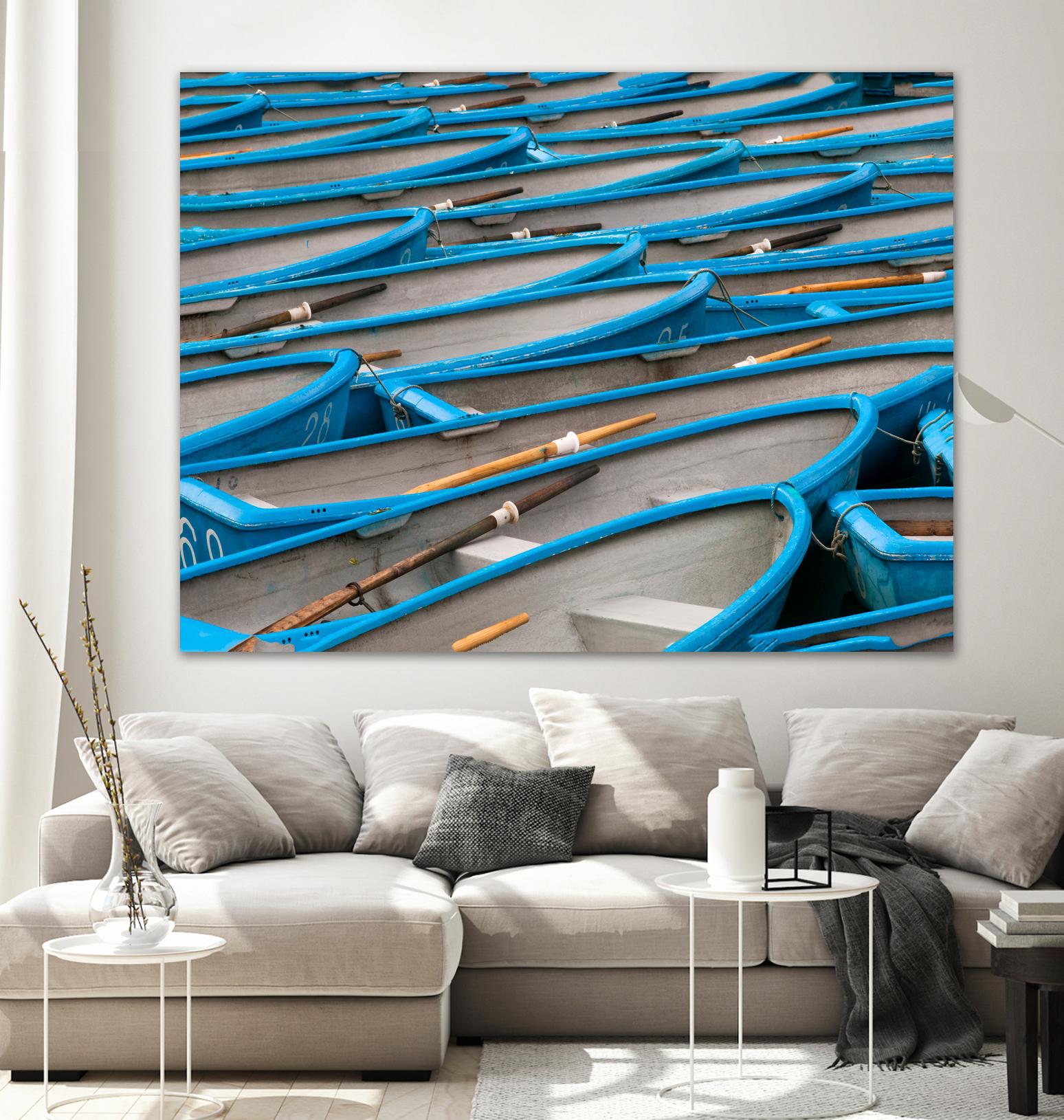 Cerulean Docks I by Daleno Art on GIANT ART - bleu shapes chaloup