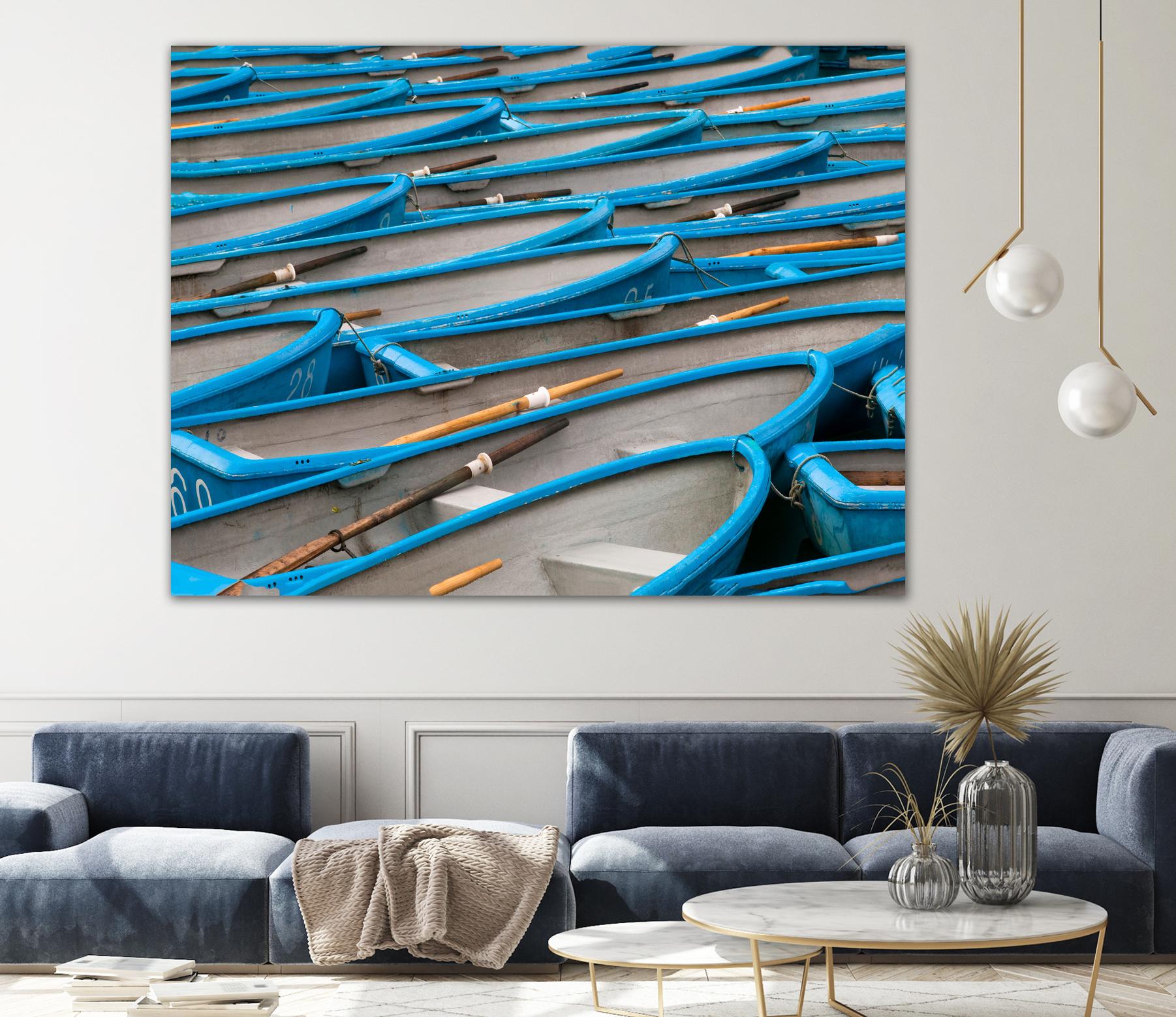 Cerulean Docks I by Daleno Art on GIANT ART - bleu shapes chaloup