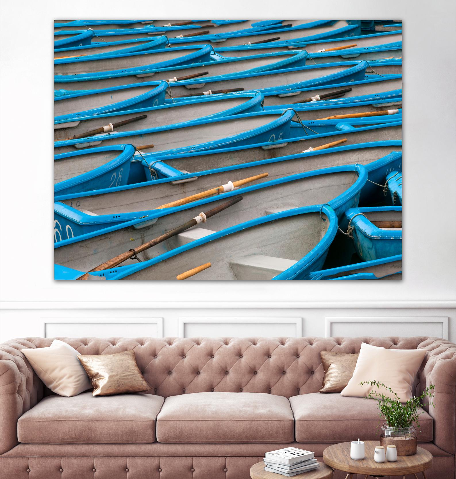 Cerulean Docks I by Daleno Art on GIANT ART - bleu shapes chaloup