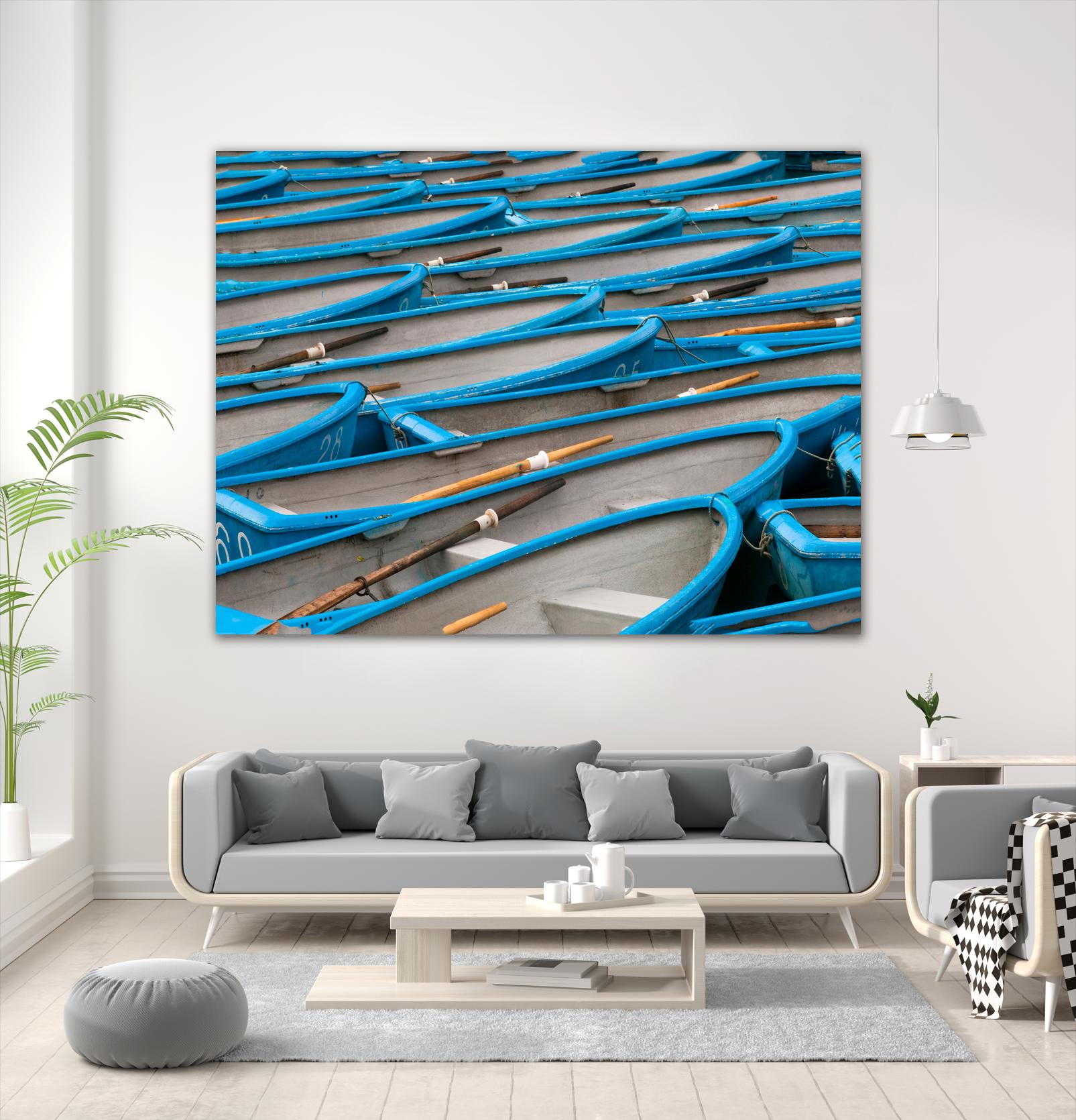 Cerulean Docks I by Daleno Art on GIANT ART - bleu shapes chaloup