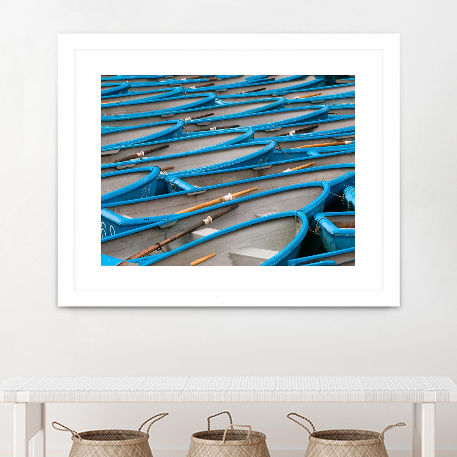 Cerulean Docks I by Daleno Art on GIANT ART - bleu shapes chaloup
