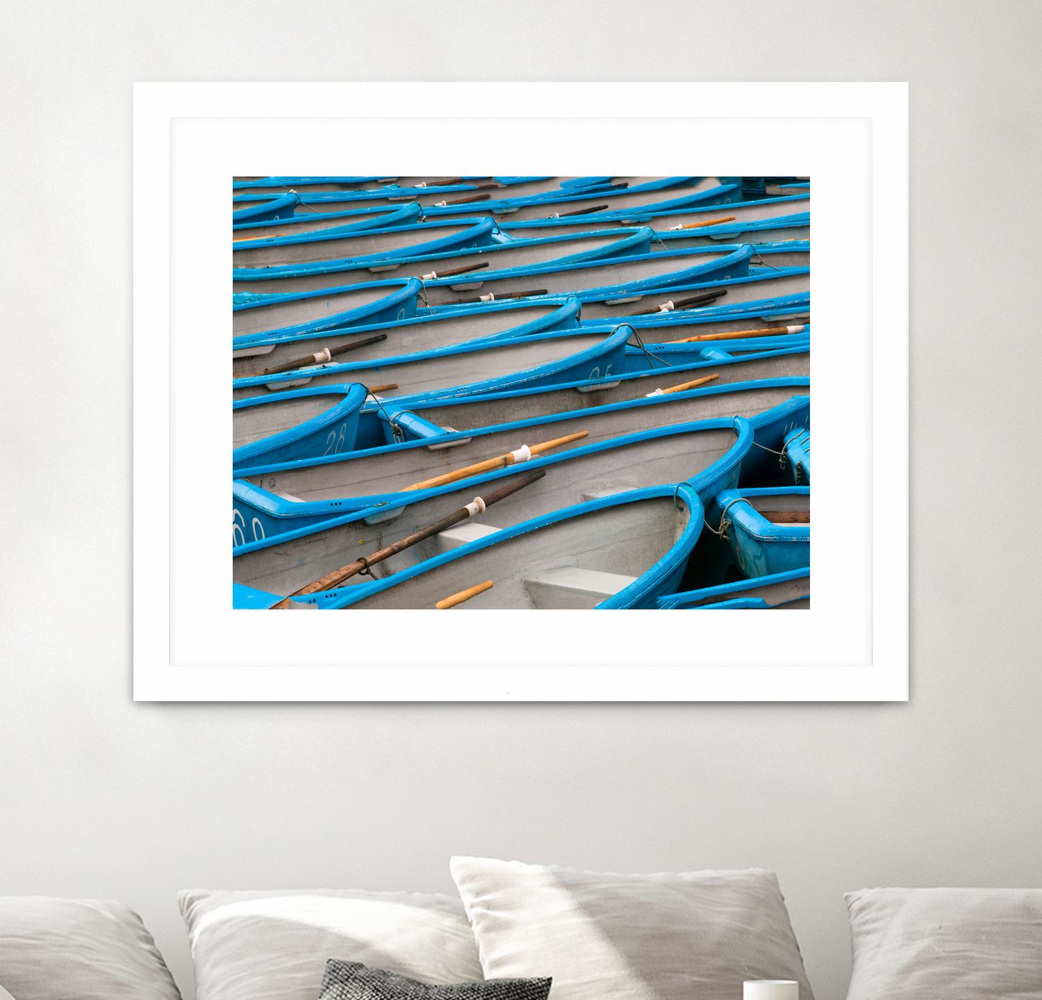 Cerulean Docks I by Daleno Art on GIANT ART - bleu shapes chaloup