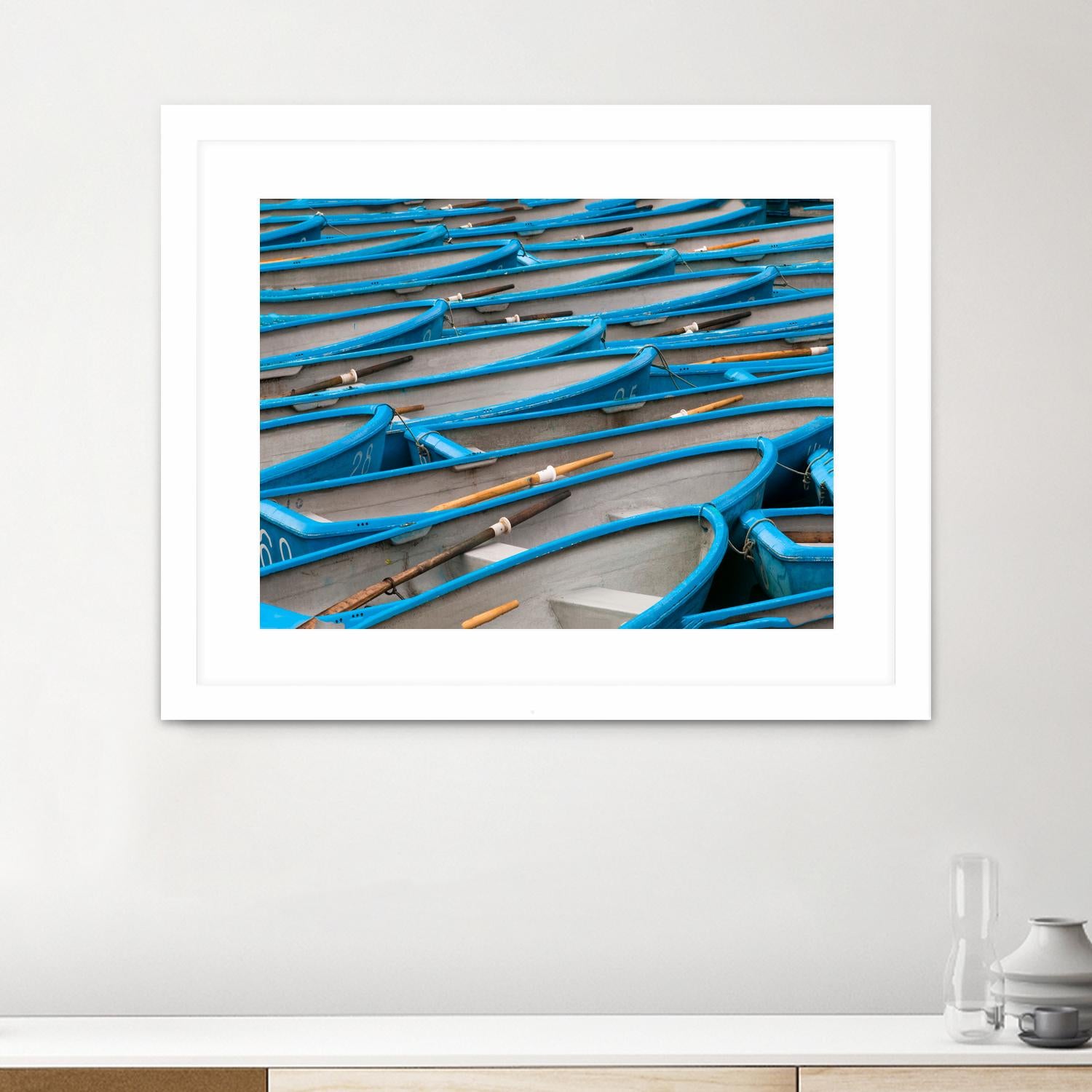 Cerulean Docks I by Daleno Art on GIANT ART - bleu shapes chaloup
