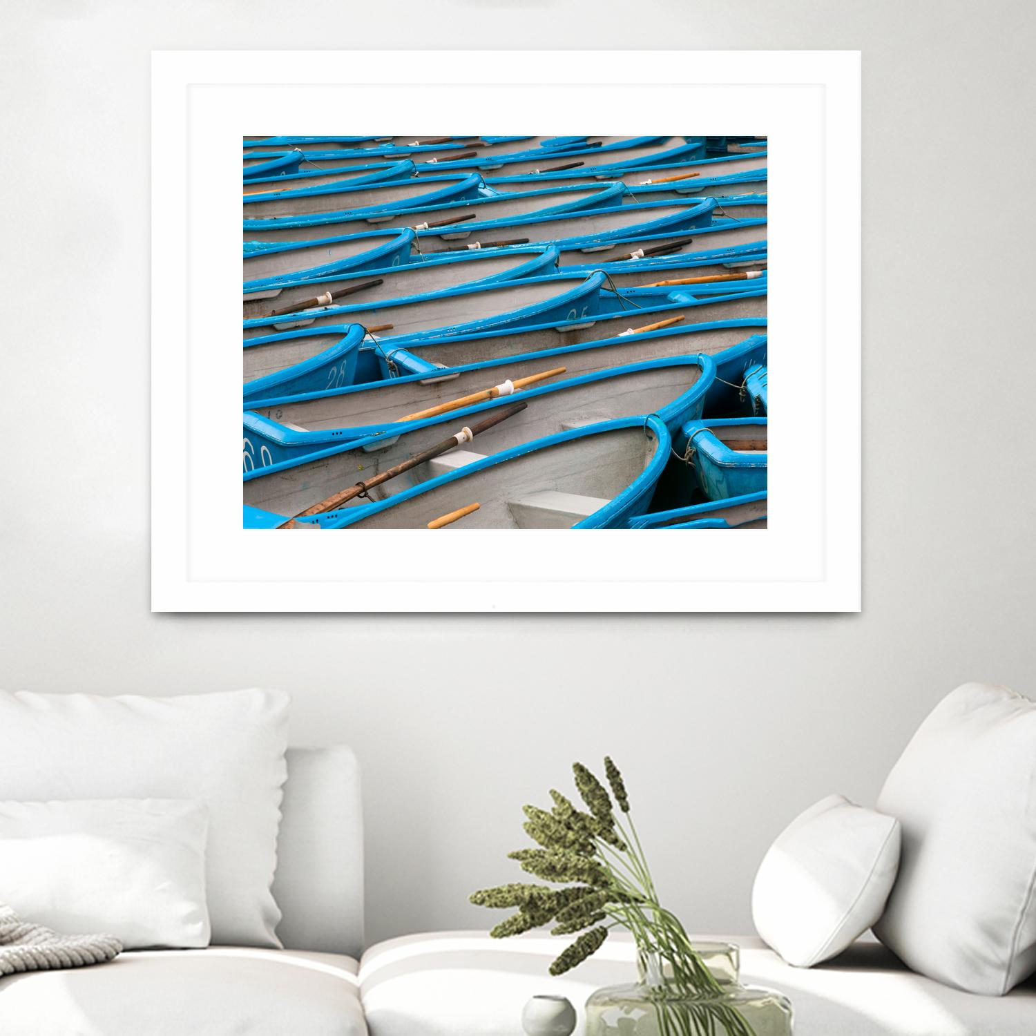 Cerulean Docks I by Daleno Art on GIANT ART - bleu shapes chaloup
