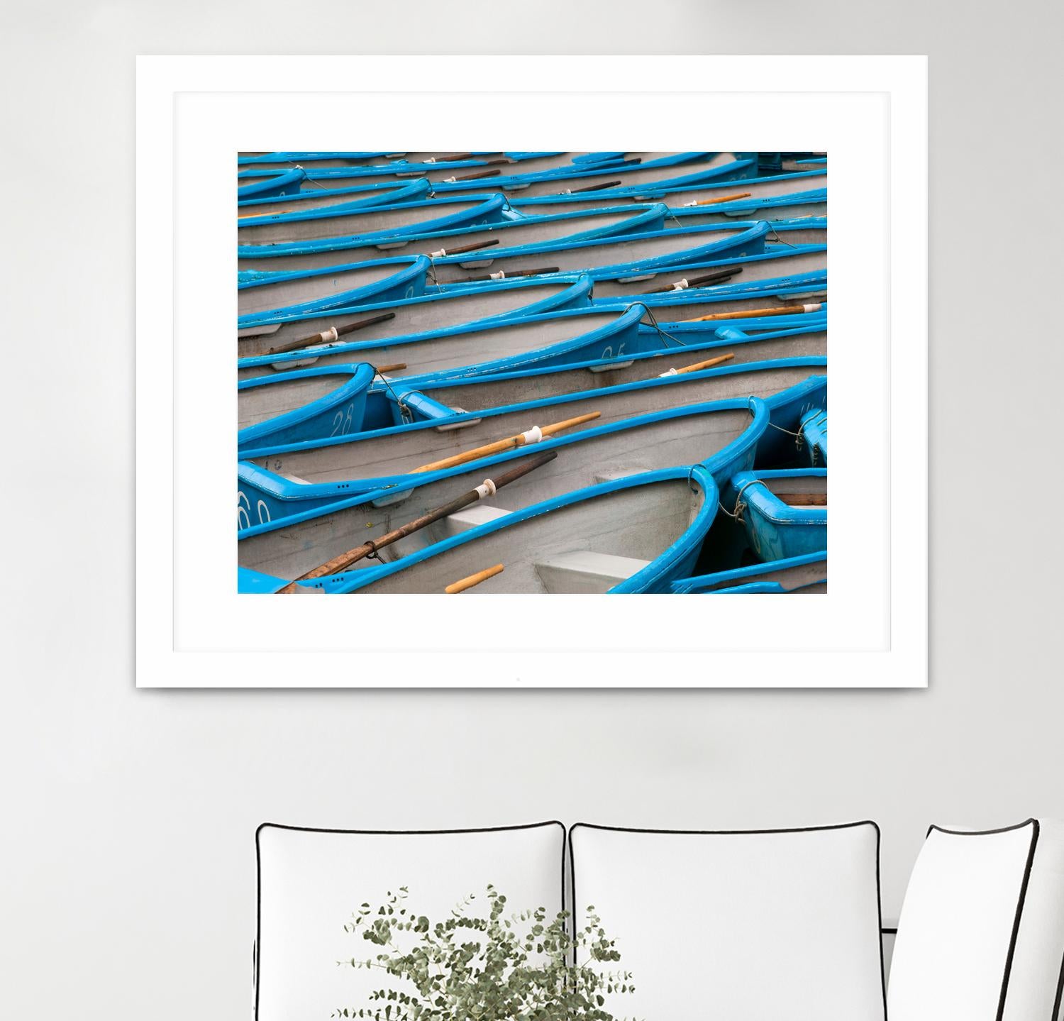 Cerulean Docks I by Daleno Art on GIANT ART - bleu shapes chaloup