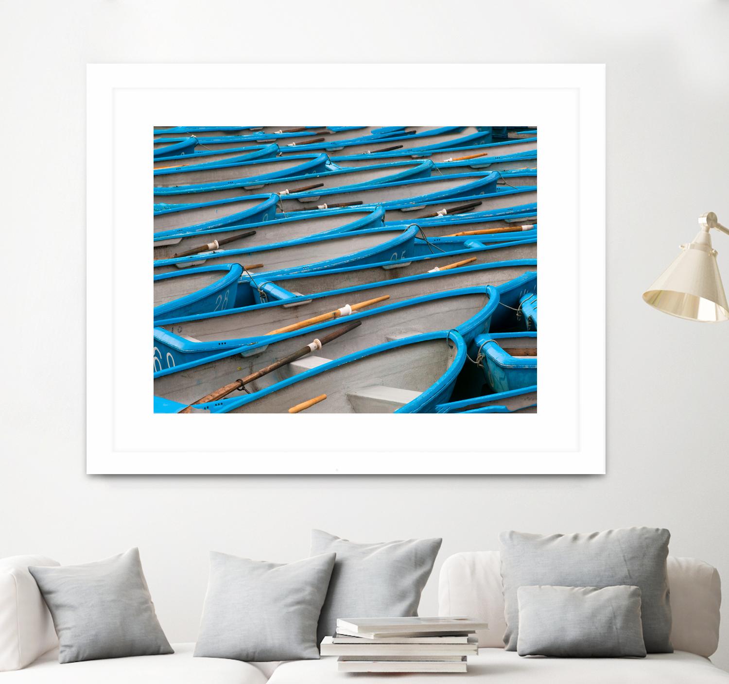 Cerulean Docks I by Daleno Art on GIANT ART - bleu shapes chaloup