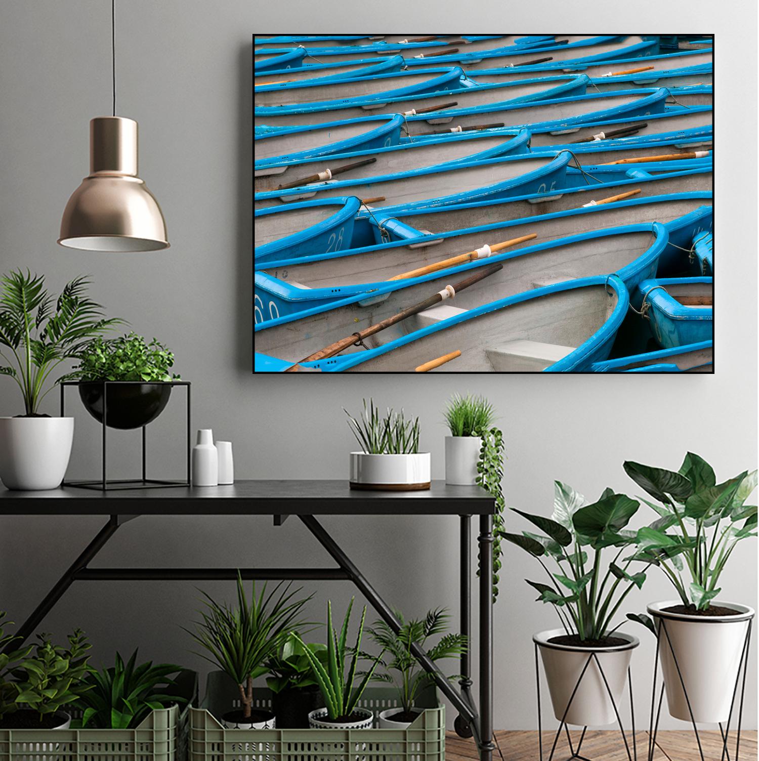 Cerulean Docks I by Daleno Art on GIANT ART - bleu shapes chaloup