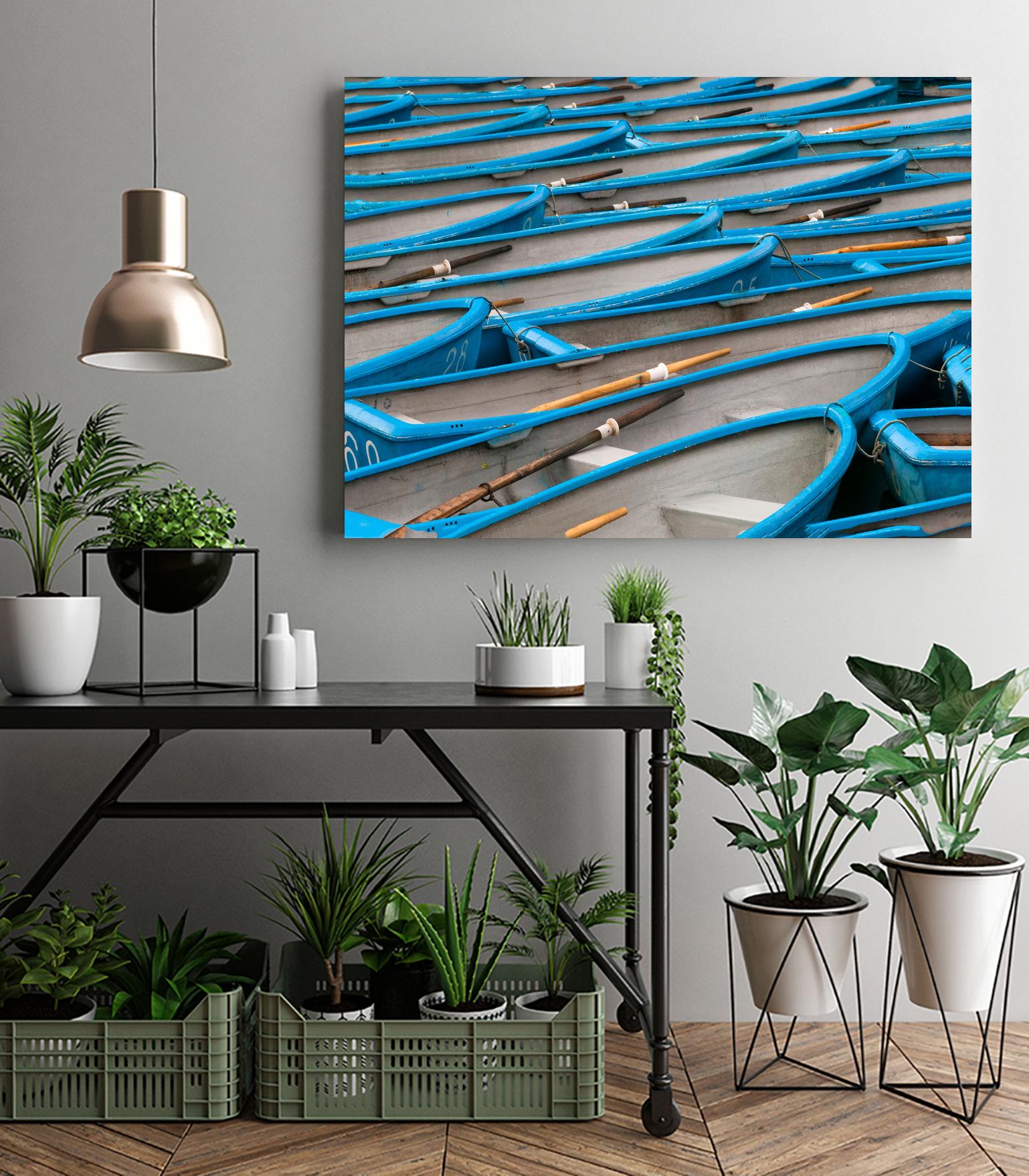 Cerulean Docks I by Daleno Art on GIANT ART - bleu shapes chaloup