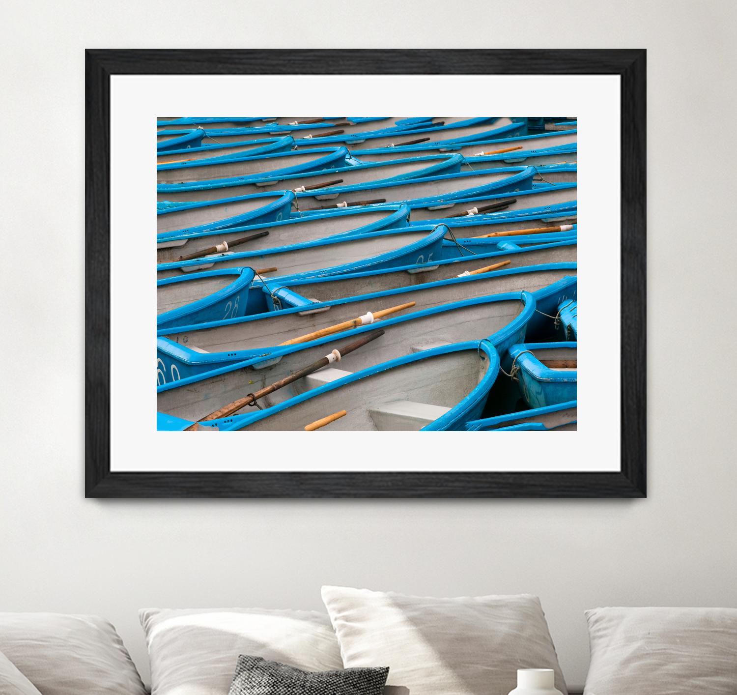 Cerulean Docks I by Daleno Art on GIANT ART - bleu shapes chaloup