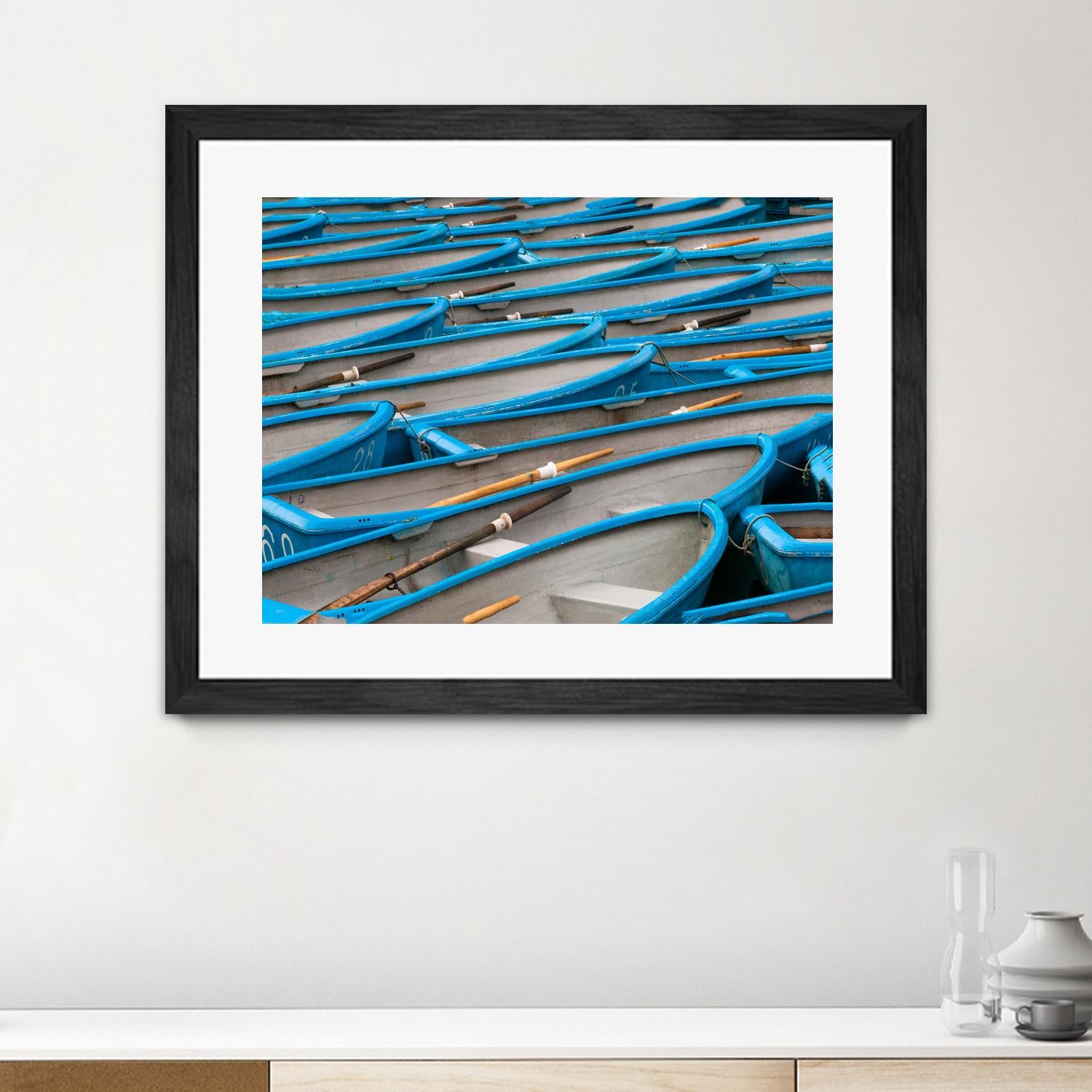 Cerulean Docks I by Daleno Art on GIANT ART - bleu shapes chaloup