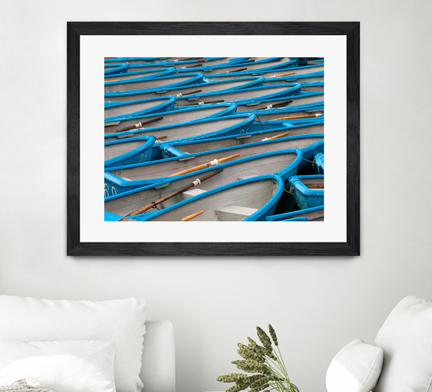 Cerulean Docks I by Daleno Art on GIANT ART - bleu shapes chaloup