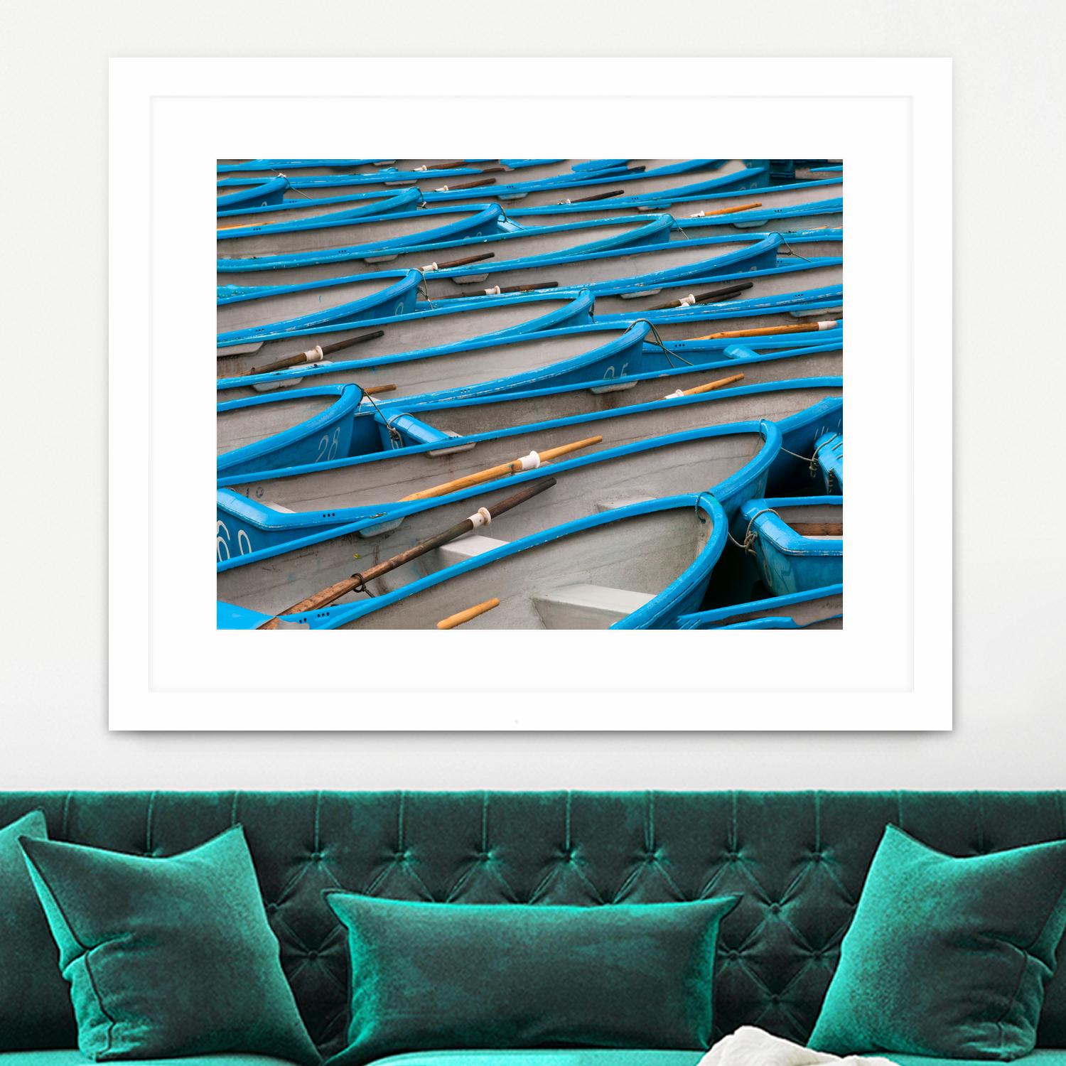Cerulean Docks I by Daleno Art on GIANT ART - bleu shapes chaloup