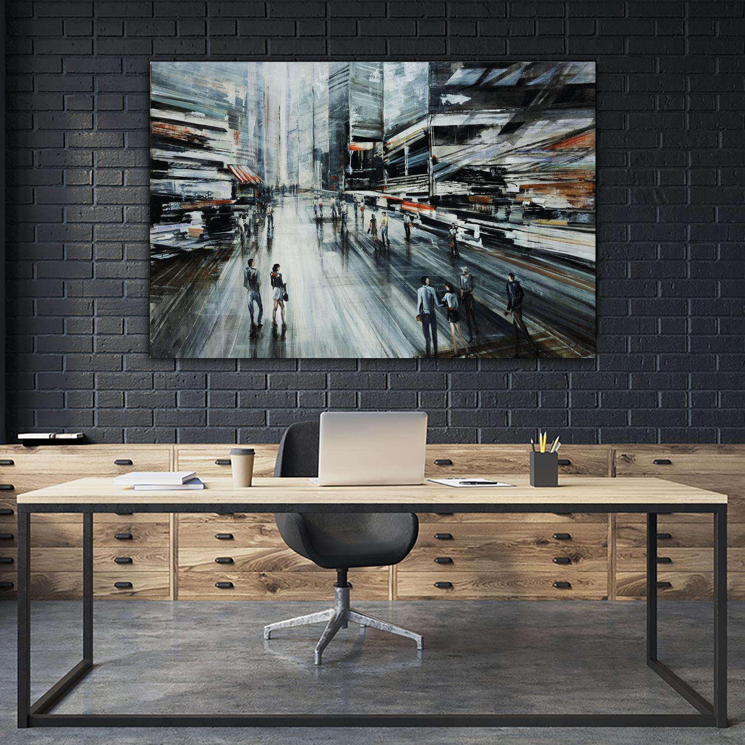 Rush by Daleno Art on GIANT ART - grey landscape city