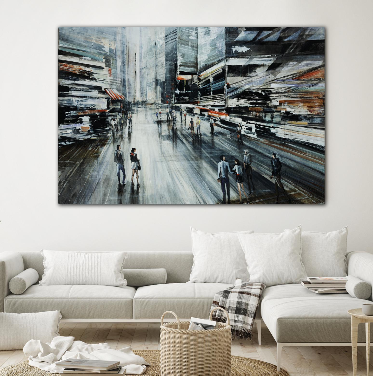 Rush by Daleno Art on GIANT ART - grey landscape city