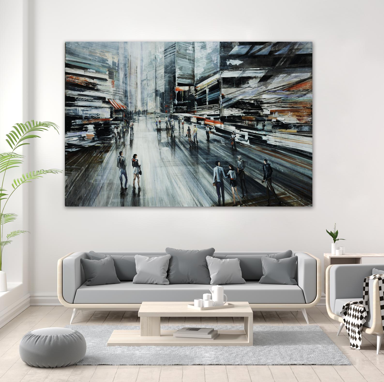 Rush by Daleno Art on GIANT ART - grey landscape city