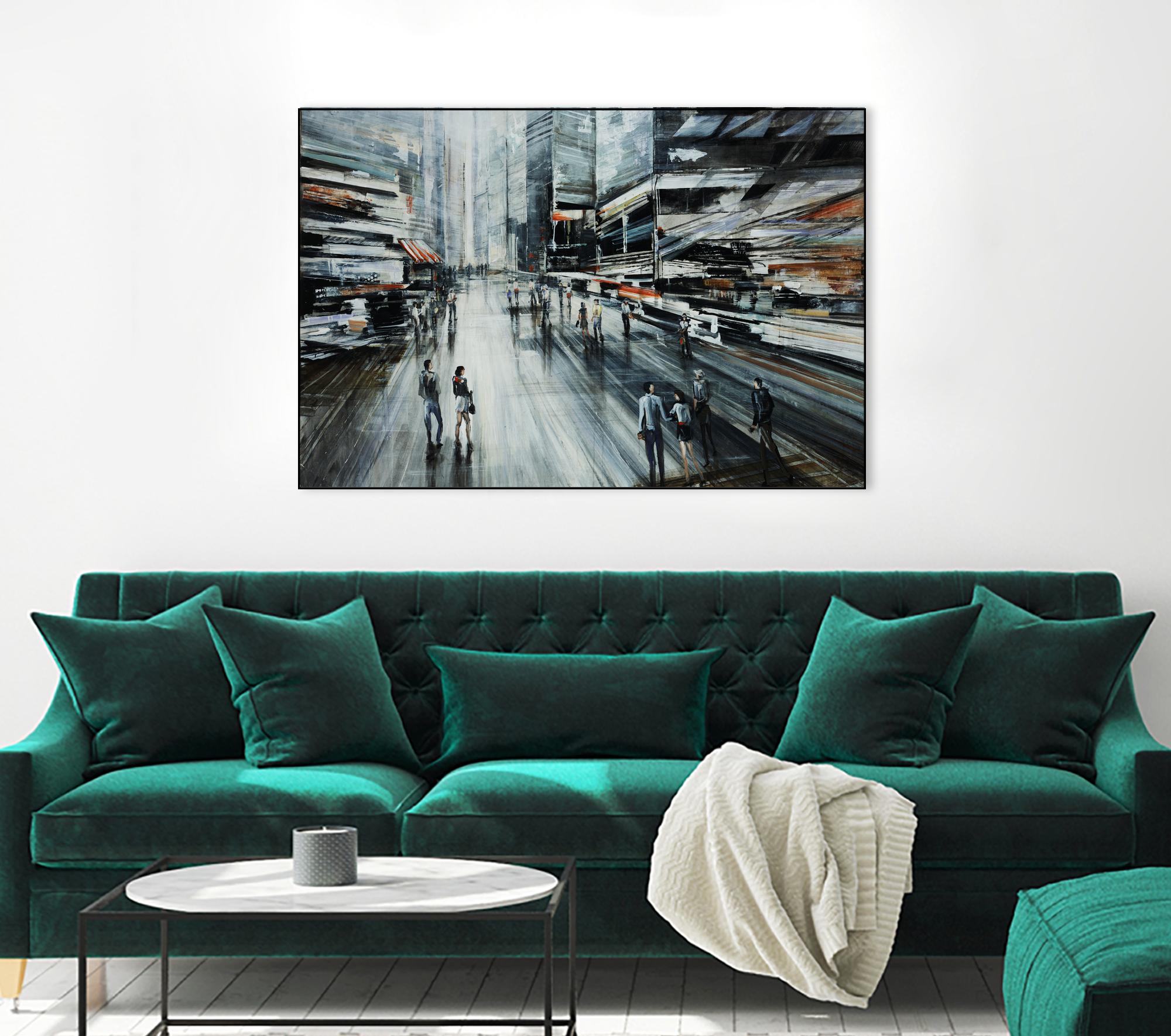 Rush by Daleno Art on GIANT ART - grey landscape city