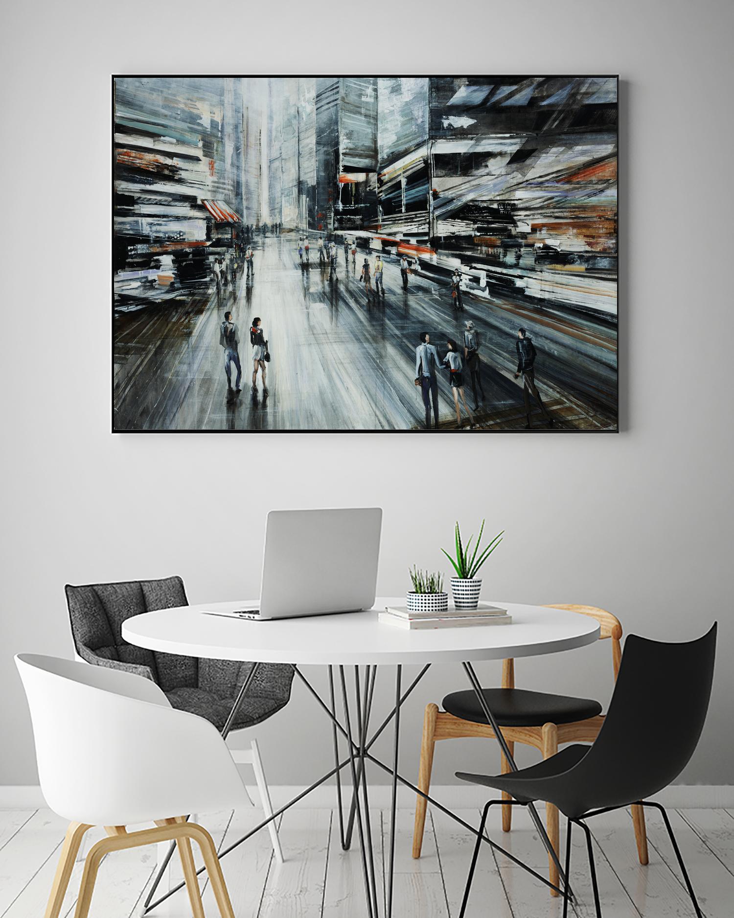 Rush by Daleno Art on GIANT ART - grey landscape city
