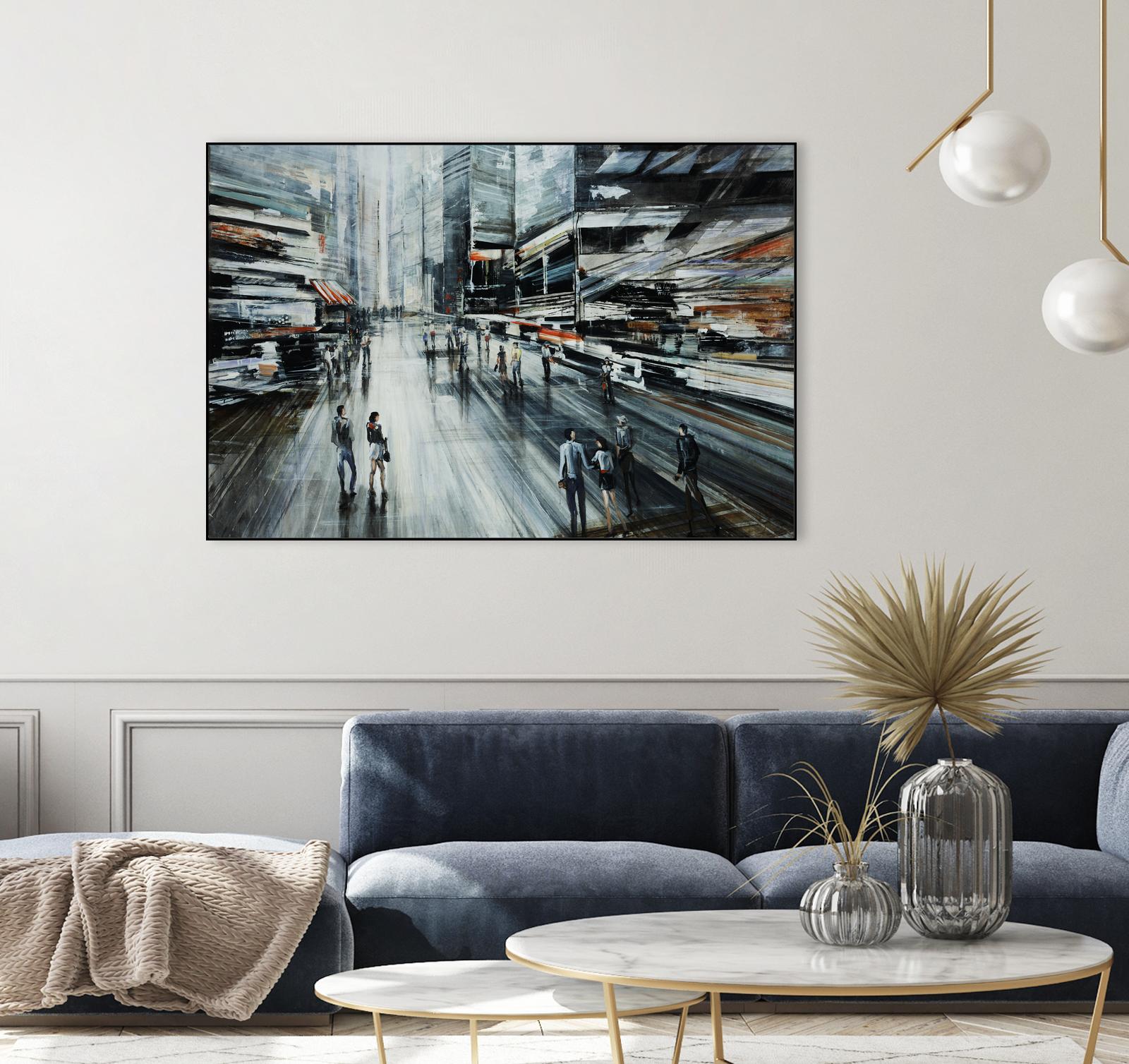 Rush by Daleno Art on GIANT ART - grey landscape city