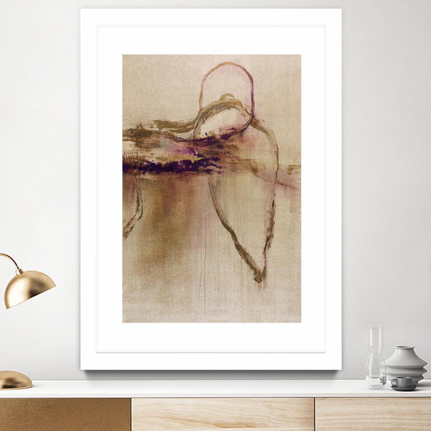 Jumping Ahead II by Daleno Art on GIANT ART - beige abstract