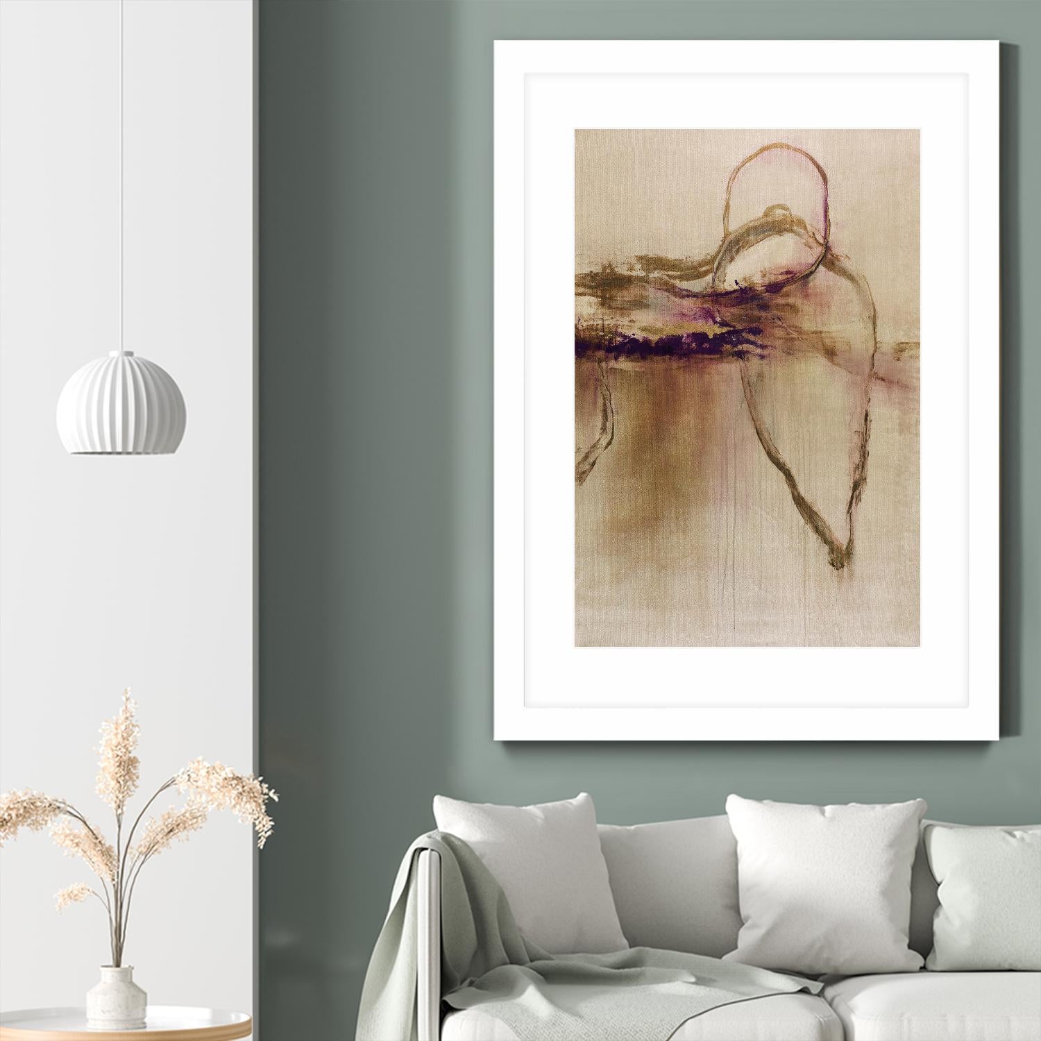 Jumping Ahead II by Daleno Art on GIANT ART - beige abstract