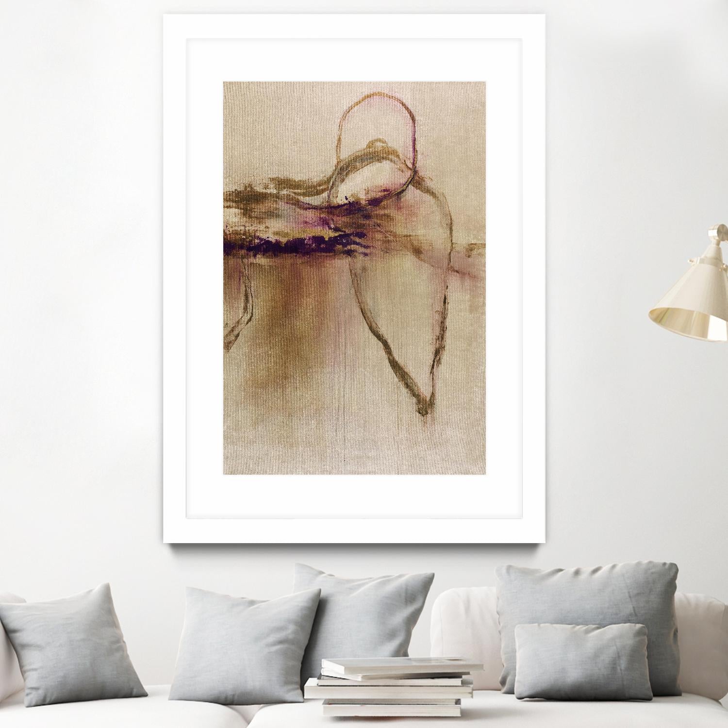 Jumping Ahead II by Daleno Art on GIANT ART - beige abstract