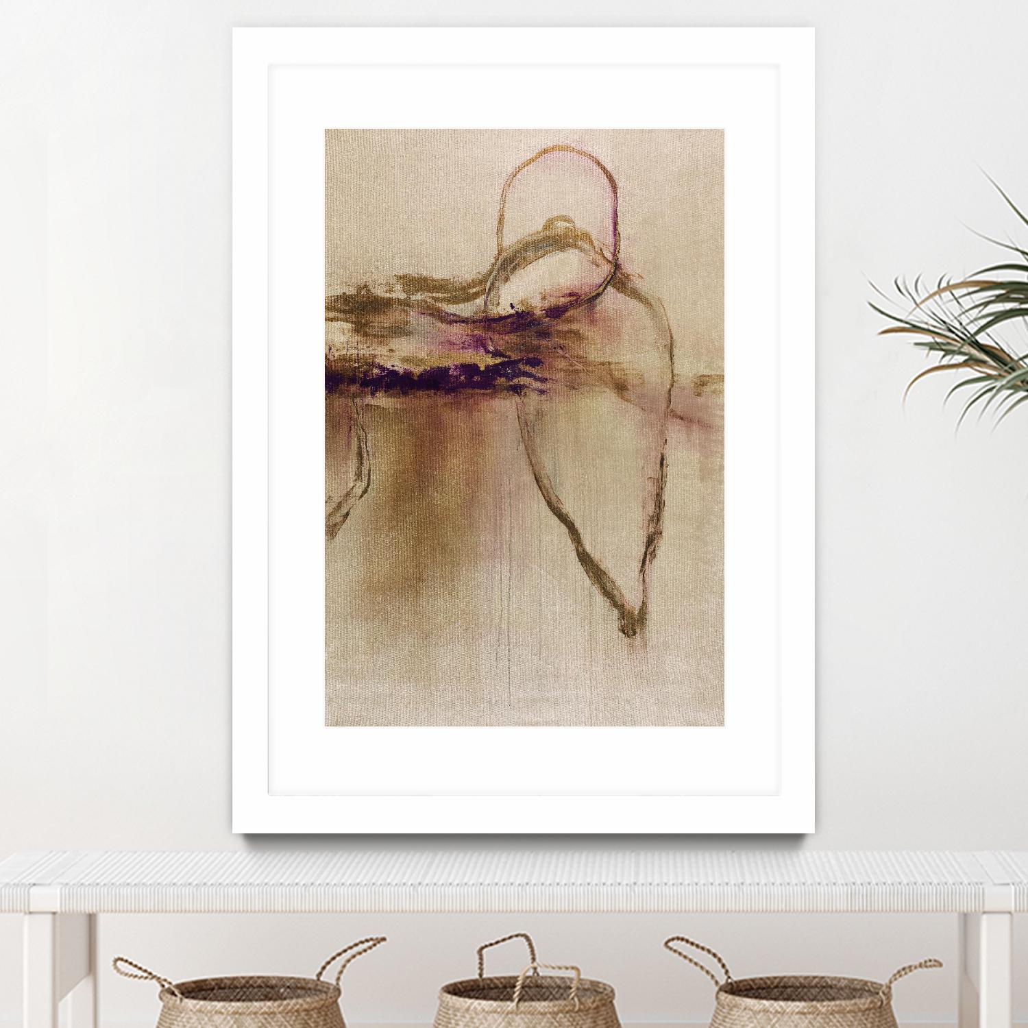 Jumping Ahead II by Daleno Art on GIANT ART - beige abstract