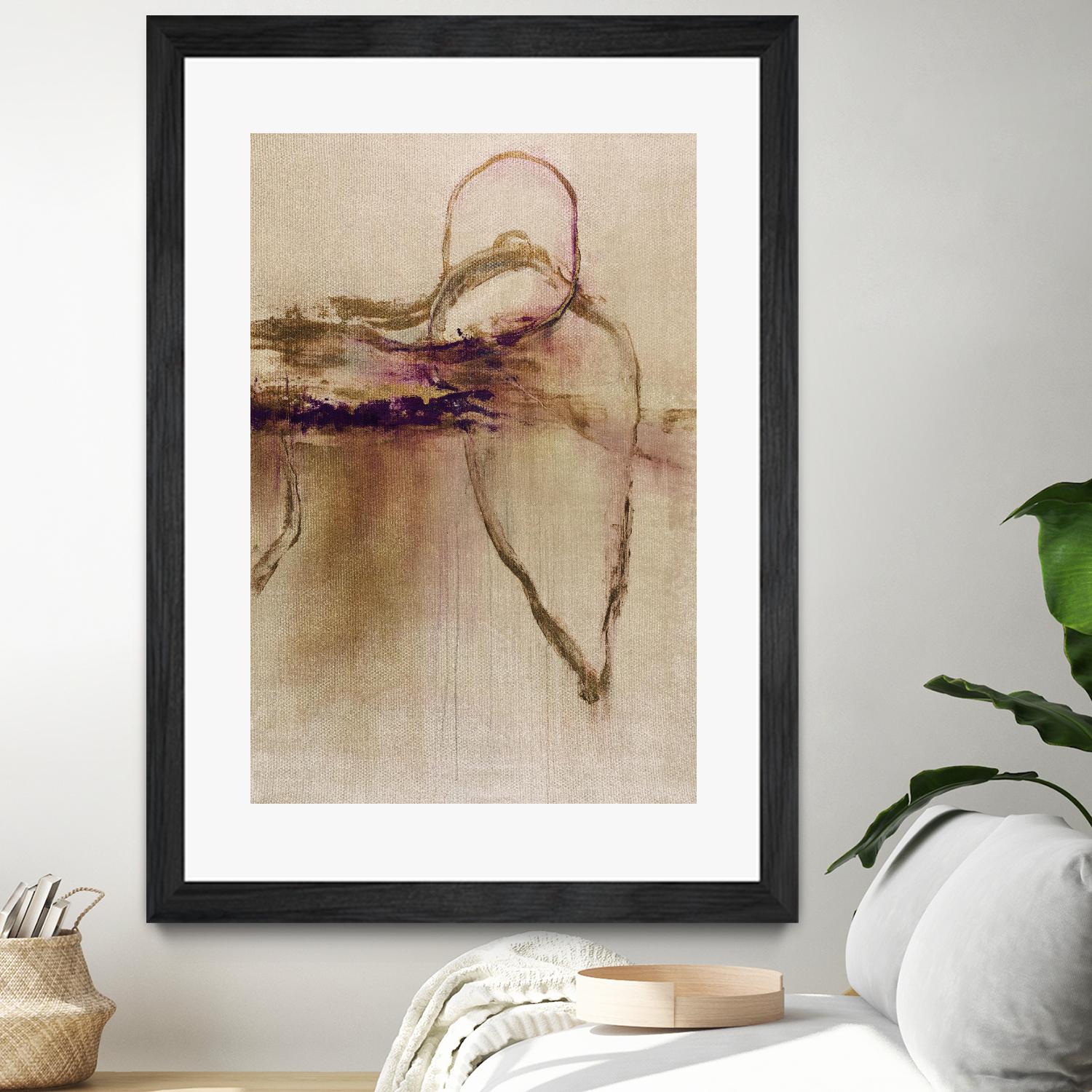 Jumping Ahead II by Daleno Art on GIANT ART - beige abstract