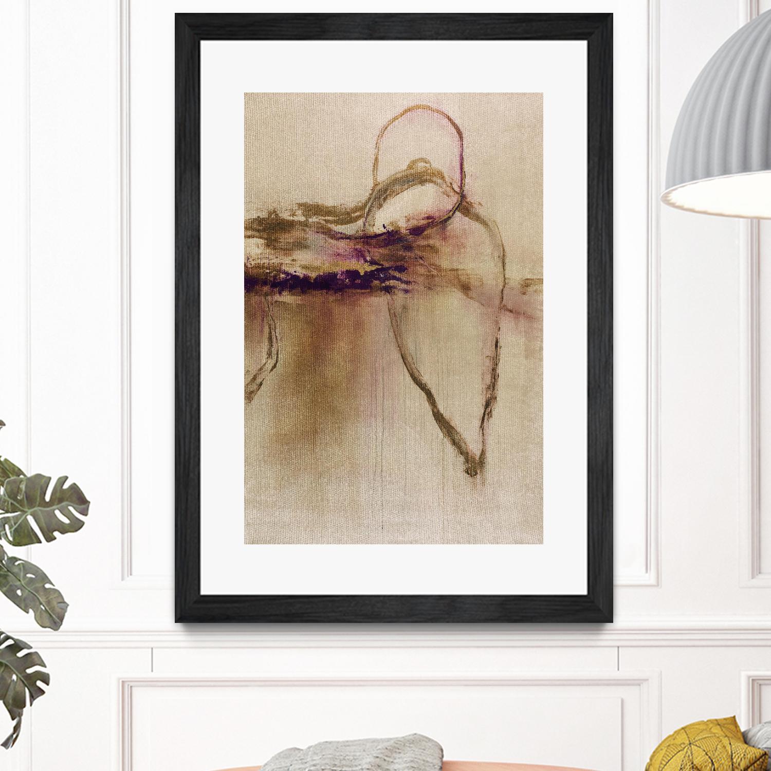 Jumping Ahead II by Daleno Art on GIANT ART - beige abstract