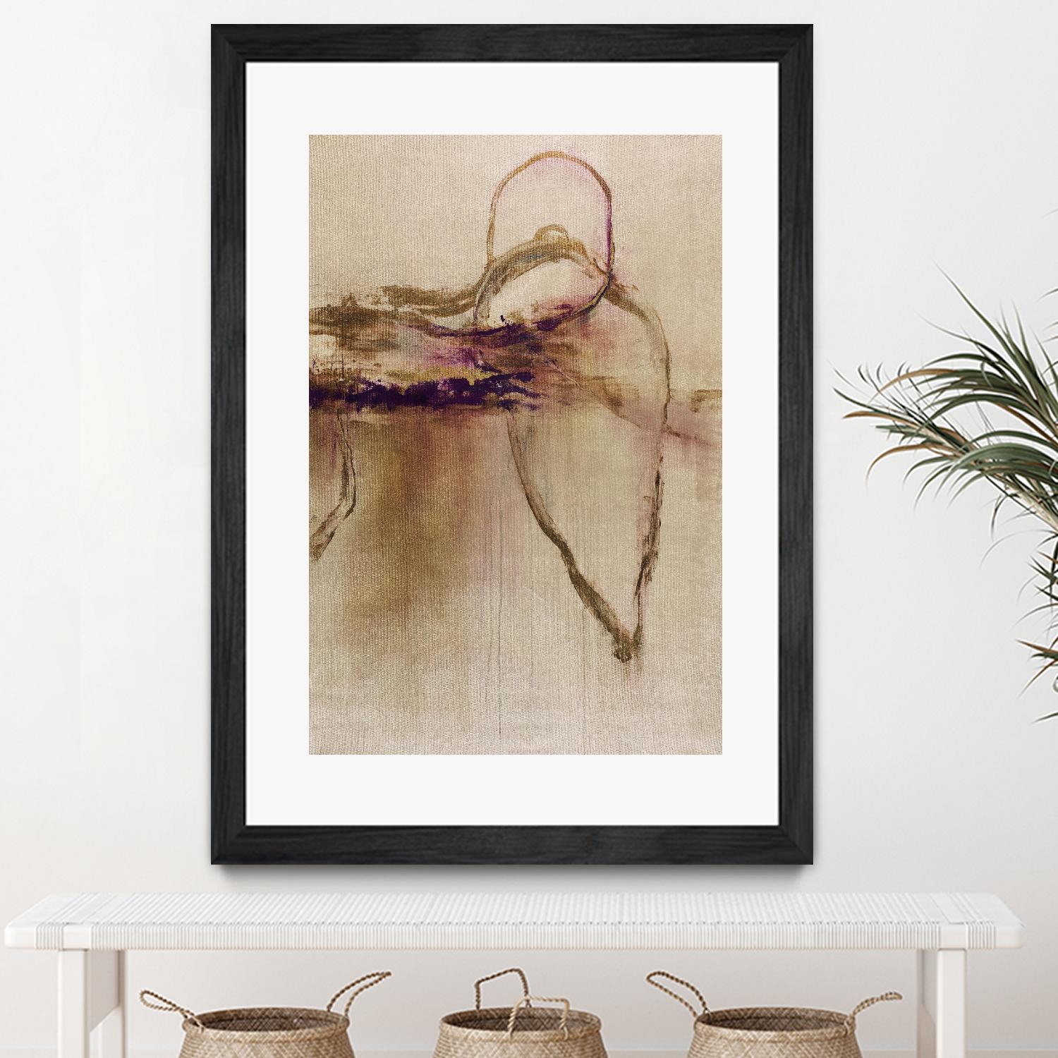 Jumping Ahead II by Daleno Art on GIANT ART - beige abstract