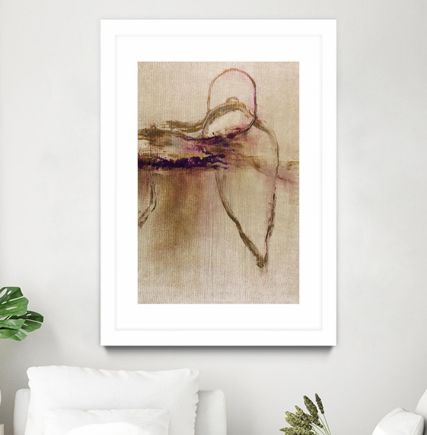 Jumping Ahead II by Daleno Art on GIANT ART - beige abstract