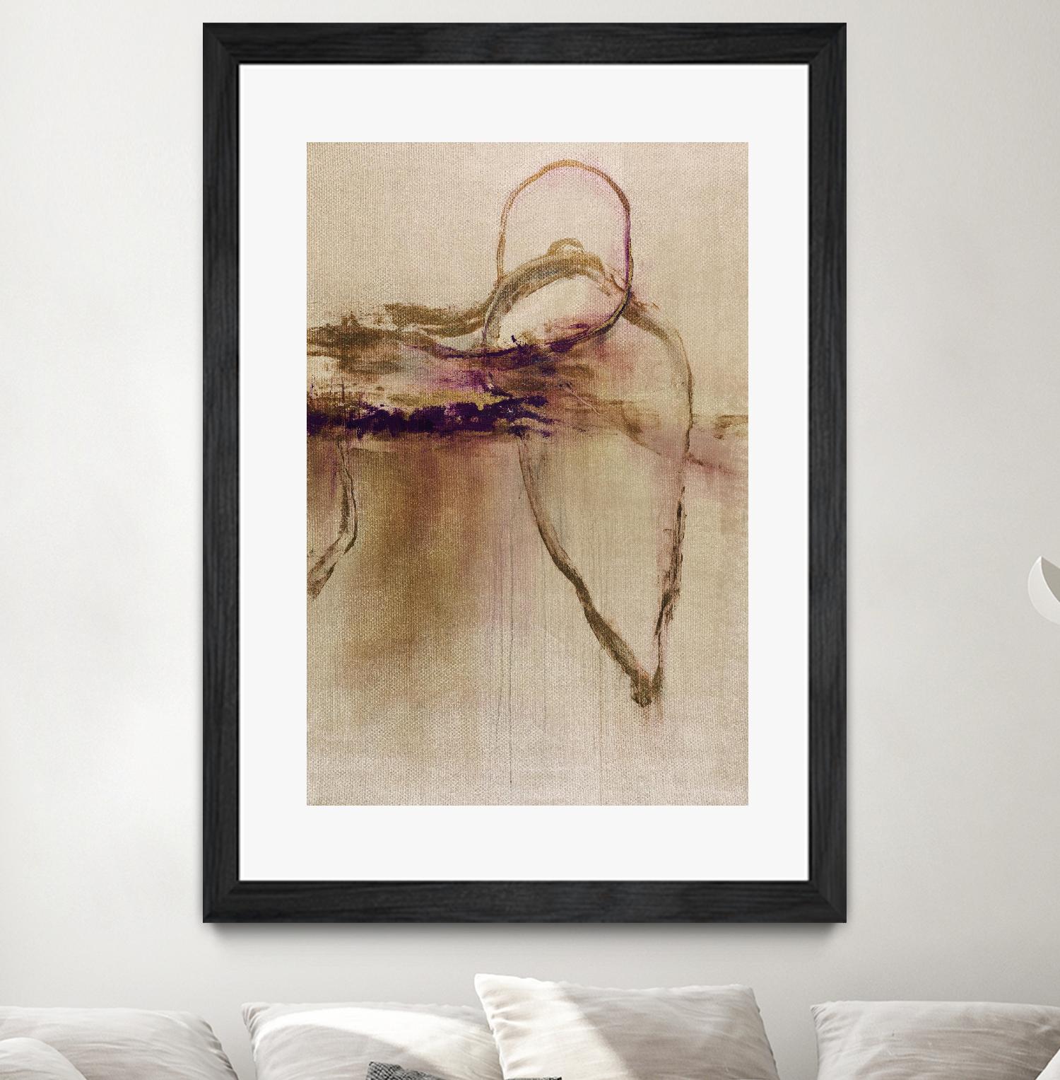 Jumping Ahead II by Daleno Art on GIANT ART - beige abstract