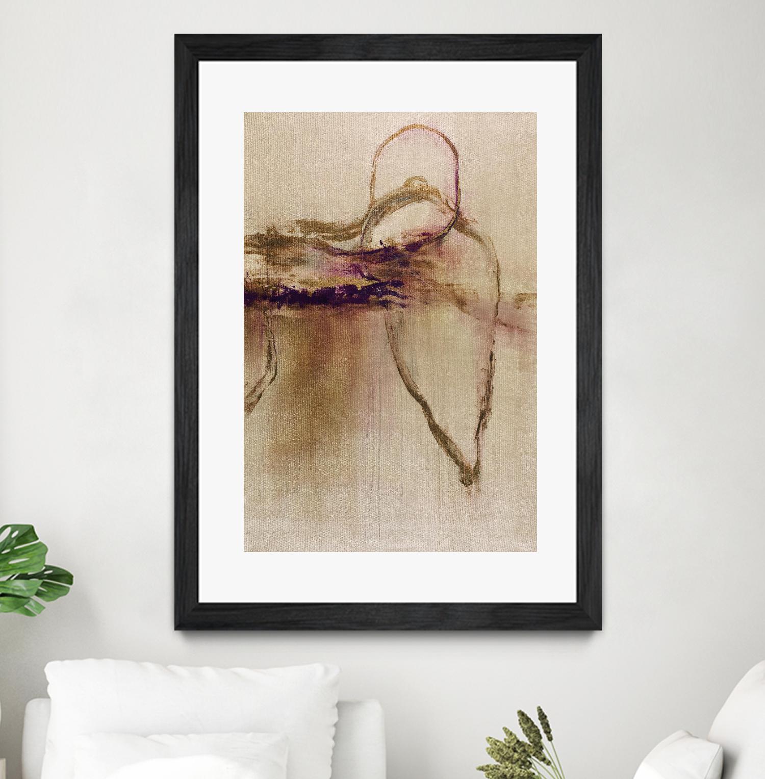 Jumping Ahead II by Daleno Art on GIANT ART - beige abstract