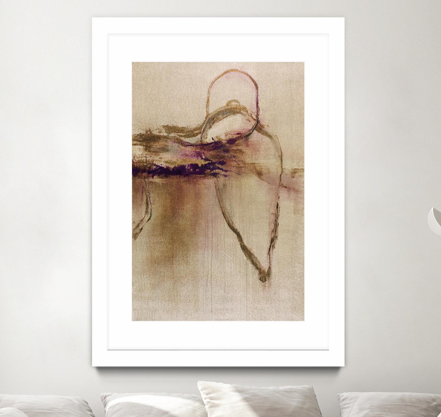 Jumping Ahead II by Daleno Art on GIANT ART - beige abstract