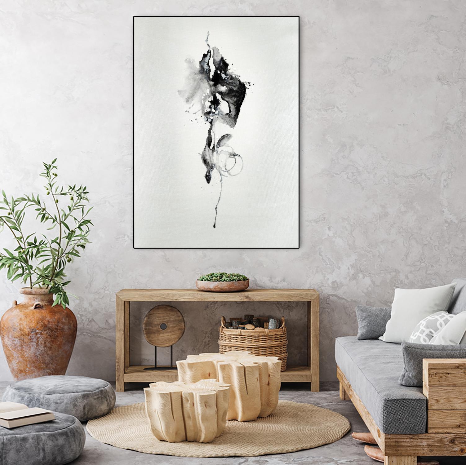 Smokey I by Daleno Art on GIANT ART - white black&white abstrait