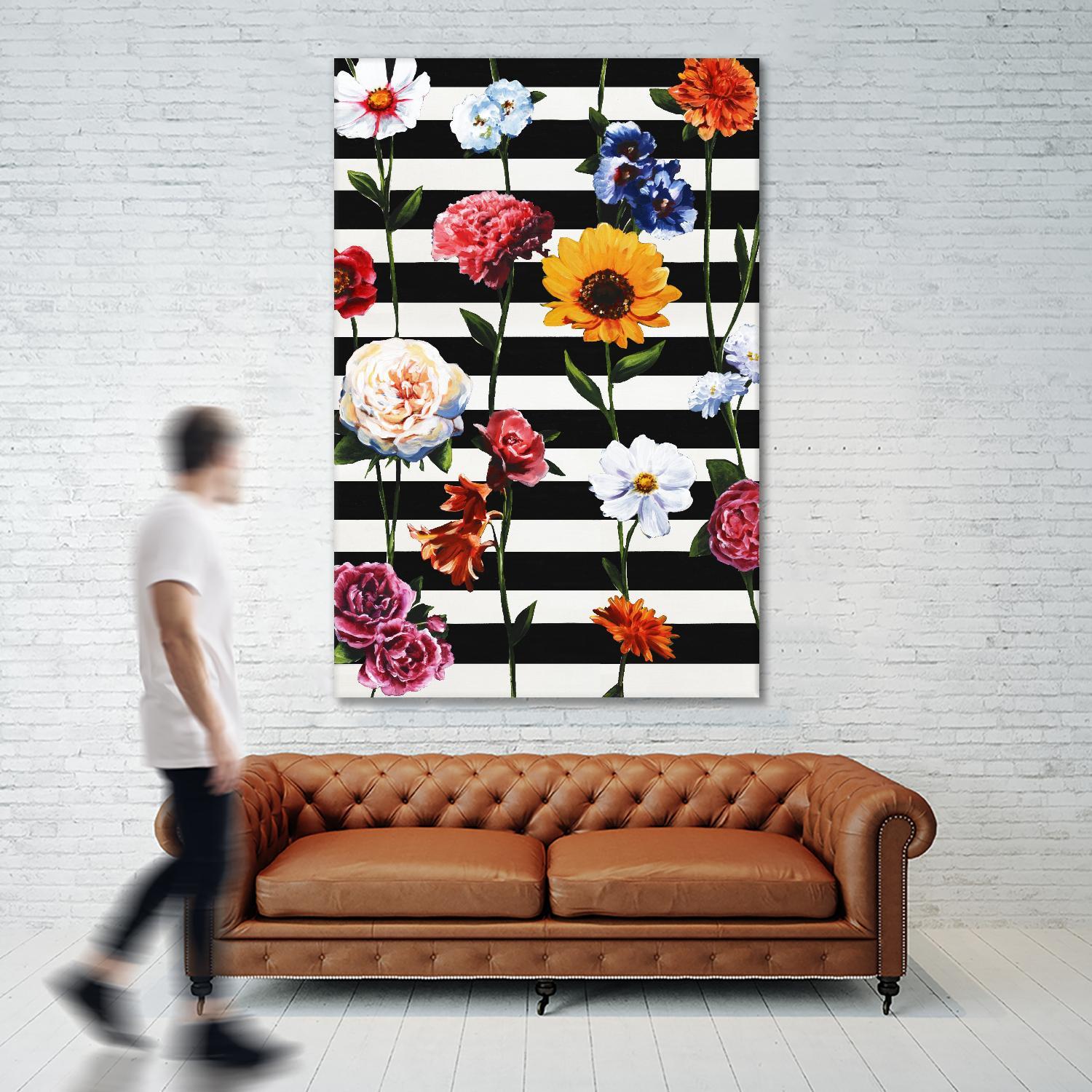 Streakes of Flowers by Daleno Art on GIANT ART - orange florals abstrait