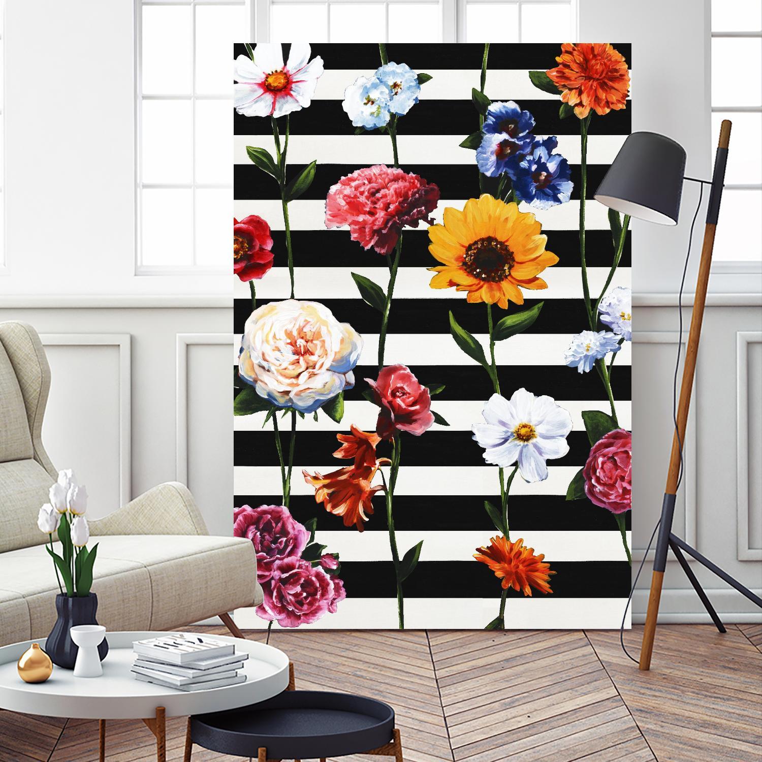 Streakes of Flowers by Daleno Art on GIANT ART - orange florals abstrait