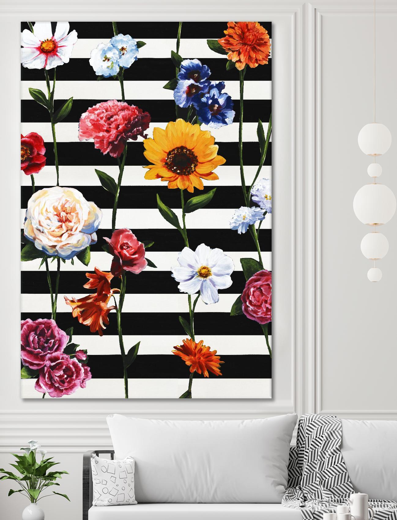 Streakes of Flowers by Daleno Art on GIANT ART - orange florals abstrait