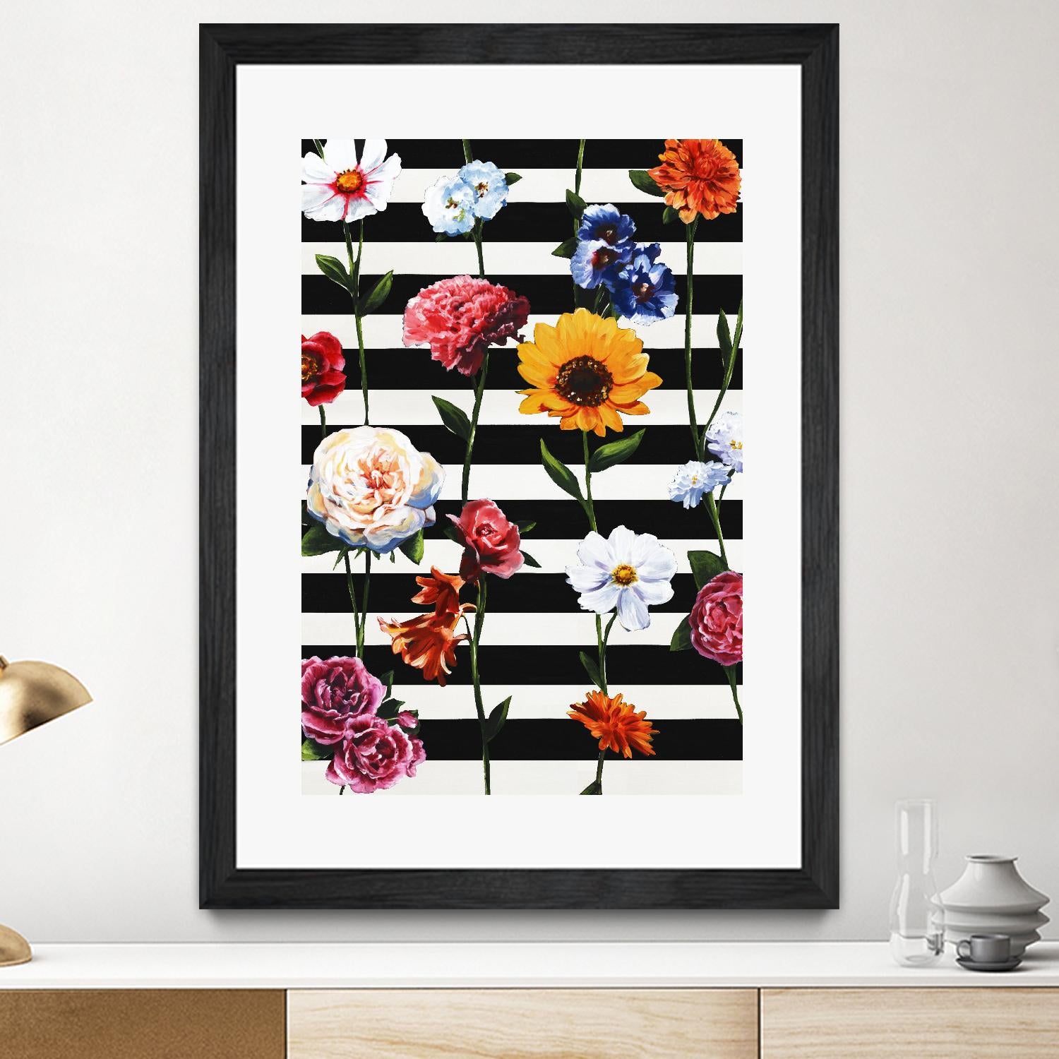 Streakes of Flowers by Daleno Art on GIANT ART - orange florals abstrait