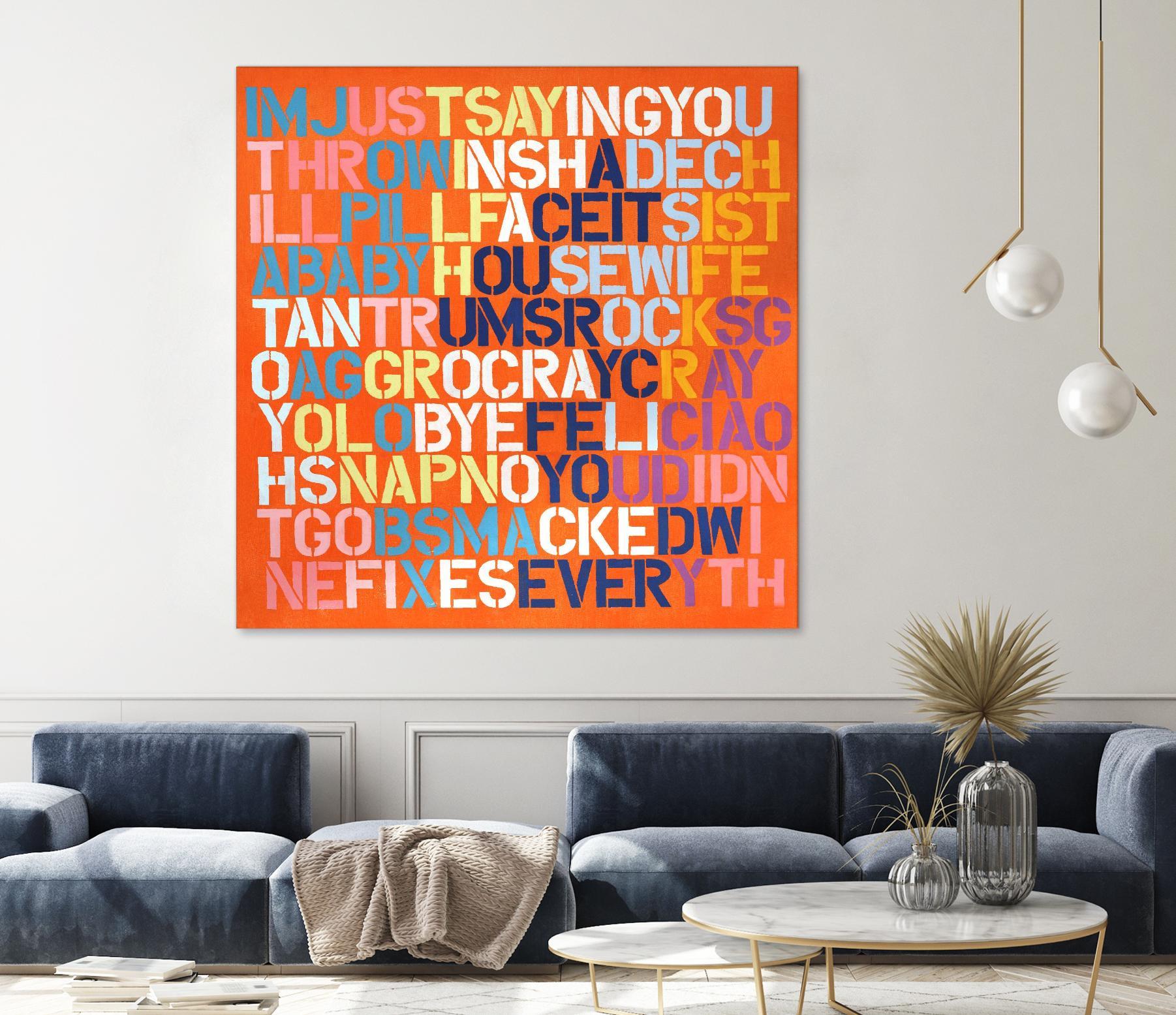 Cray Cray by Daleno Art on GIANT ART - orange abstract writing